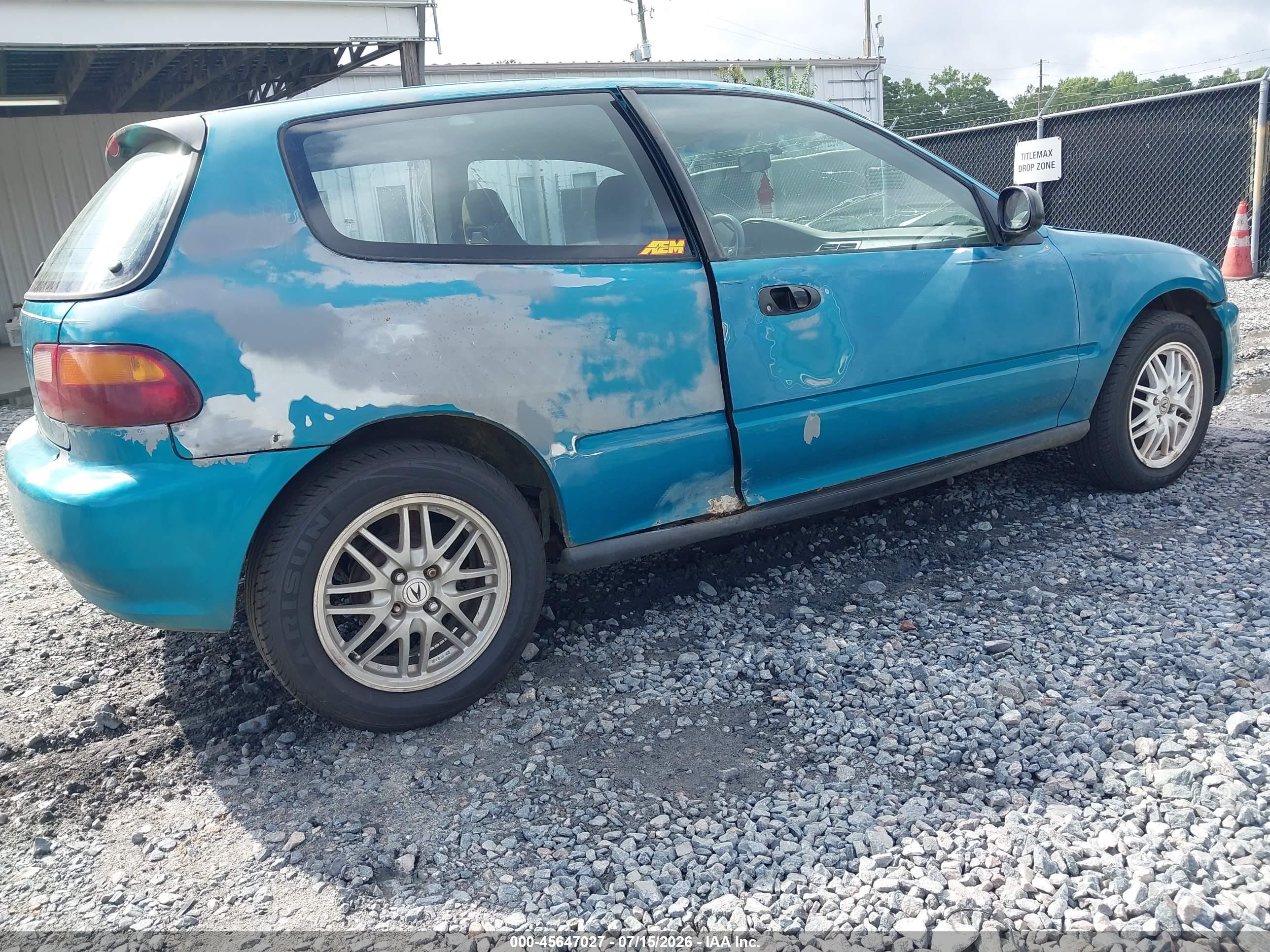 1992 Honda Civic Vx Blue vin: 2HGEH2368NH546429