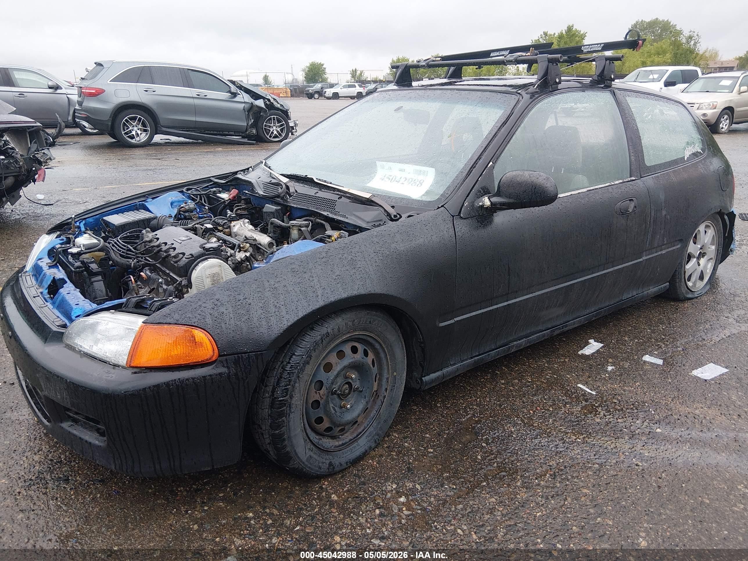 1993 Honda Civic Vx Черный vin: 2HGEH2370PH536859