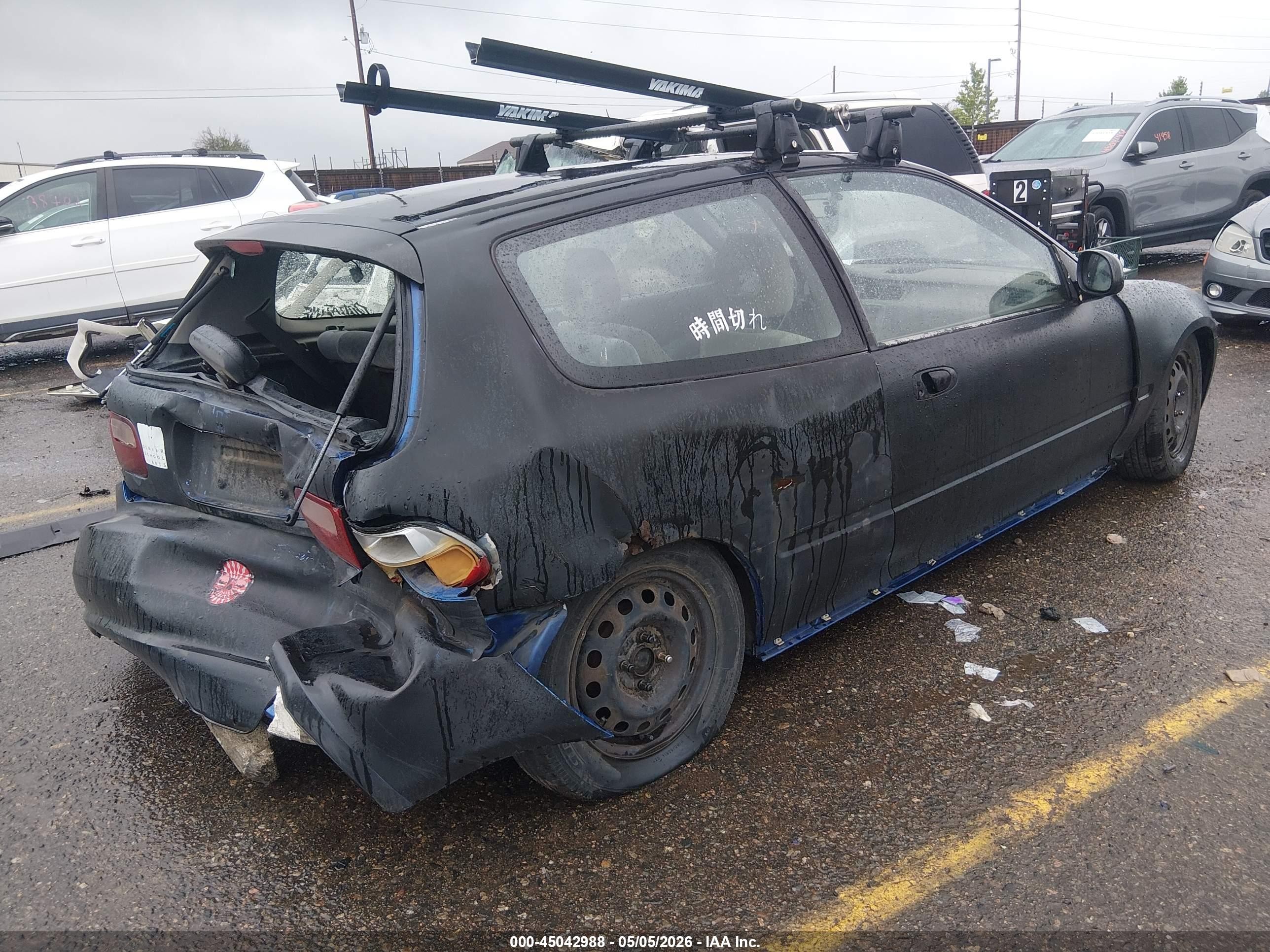 1993 Honda Civic Vx Черный vin: 2HGEH2370PH536859
