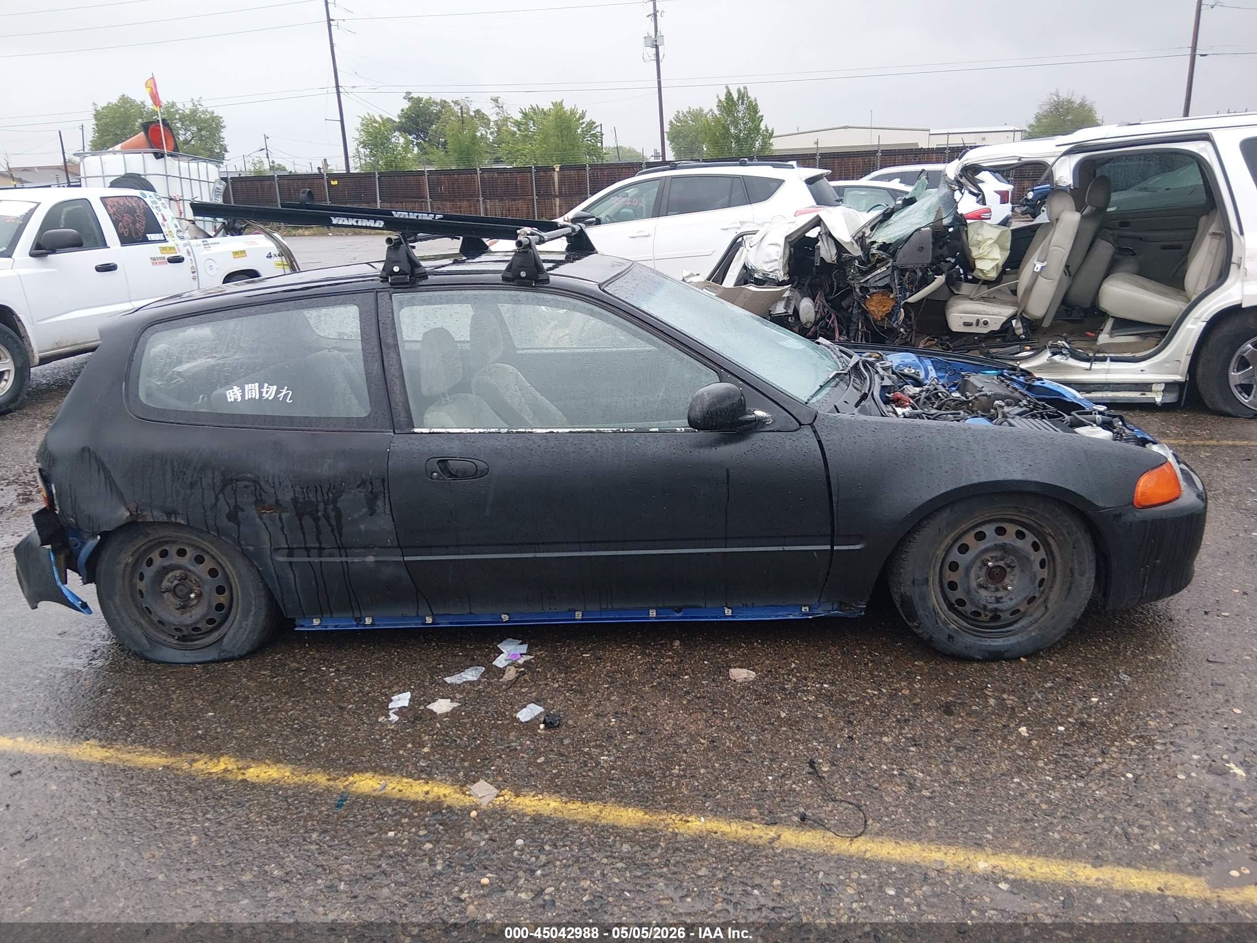 1993 Honda Civic Vx Черный vin: 2HGEH2370PH536859