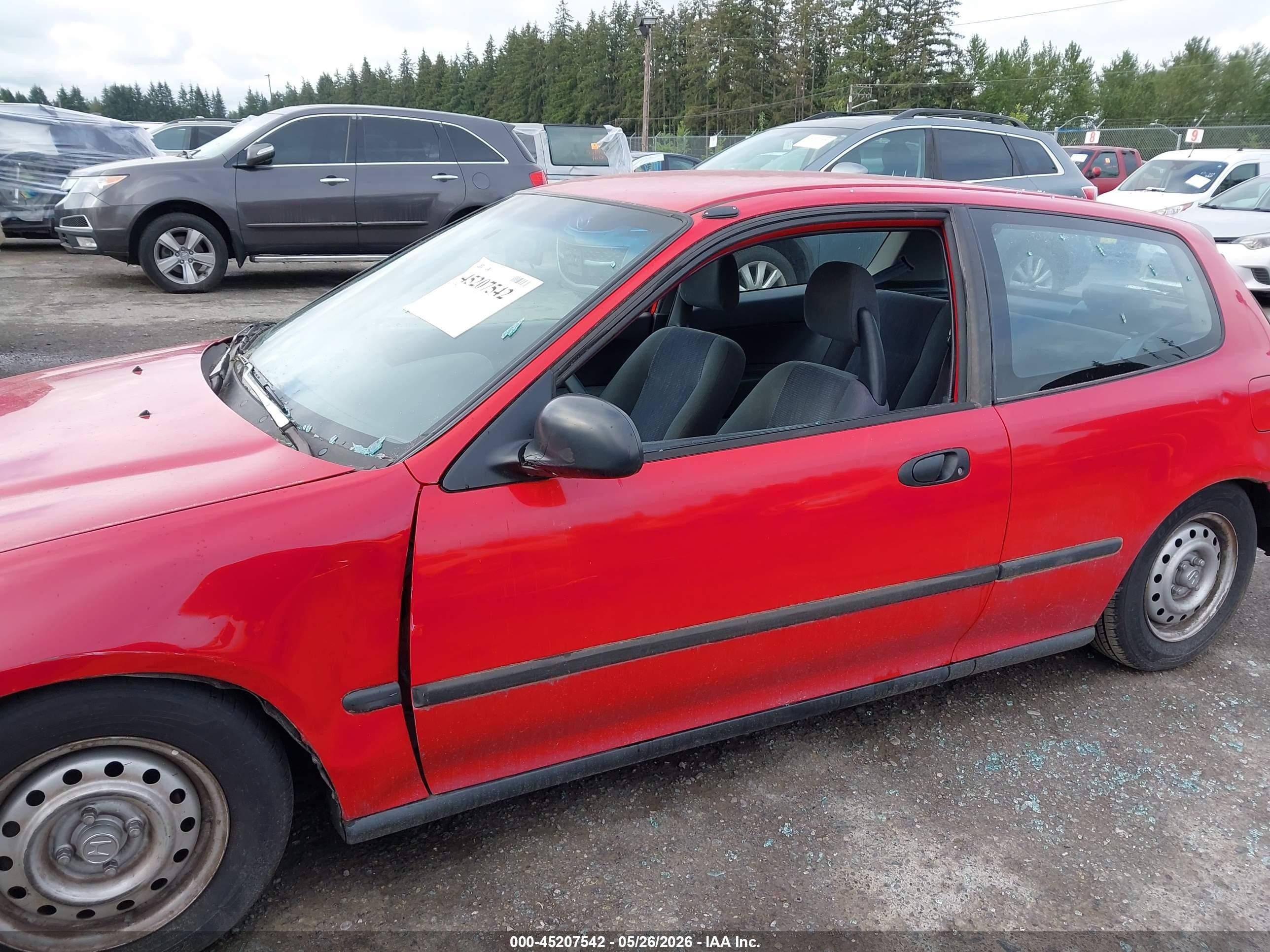 1995 Honda Civic Dx Red vin: 2HGEH246XSH500305