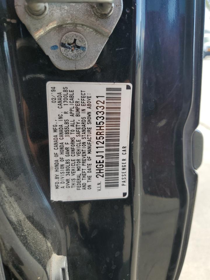 1994 Honda Civic Ex Черный vin: 2HGEJ1125RH533321