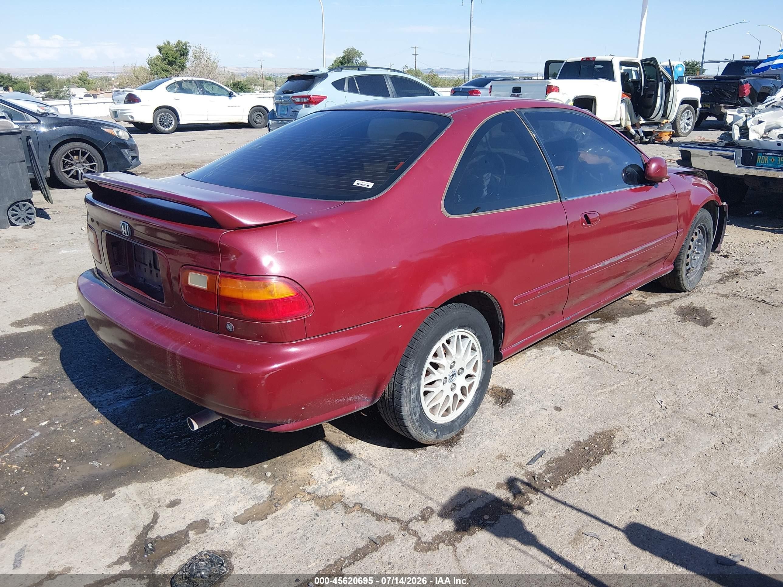 1994 Honda Civic Ex Red vin: 2HGEJ1232RH526558