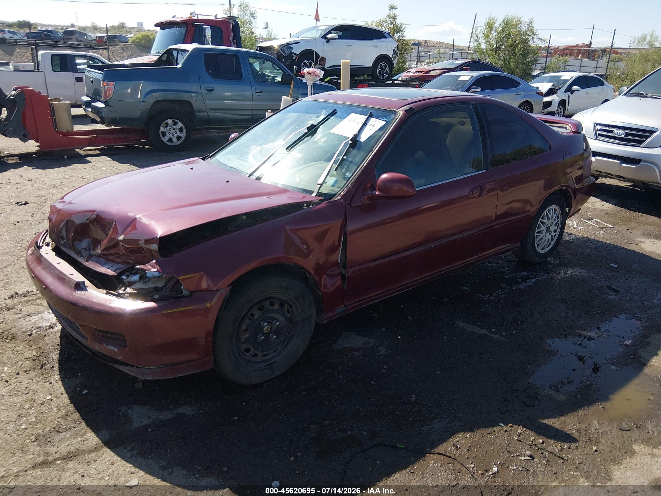 1994 Honda Civic Ex Red vin: 2HGEJ1232RH526558