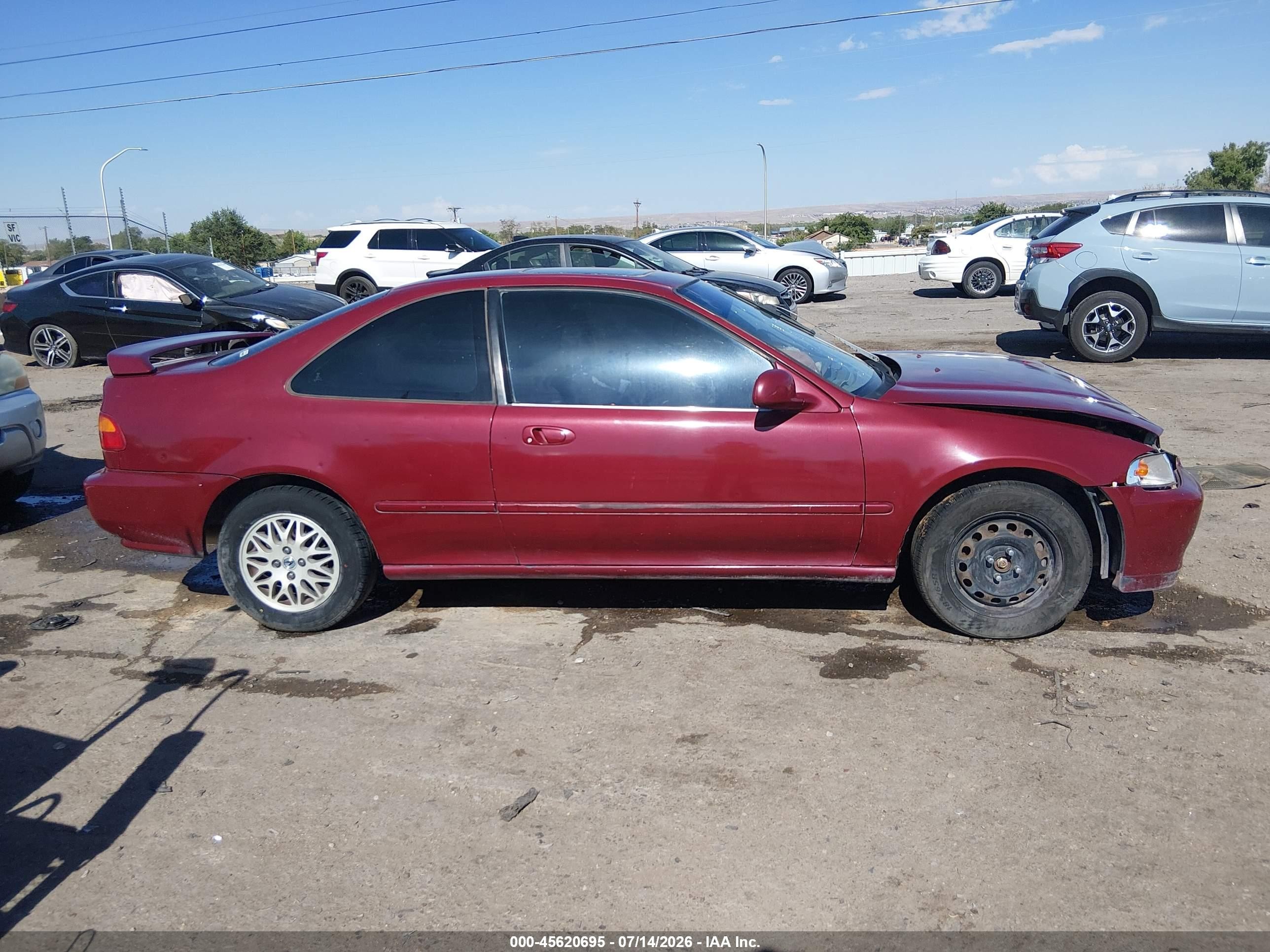 1994 Honda Civic Ex Red vin: 2HGEJ1232RH526558