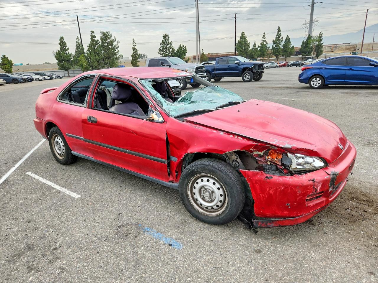 1994 Honda Civic Dx Red vin: 2HGEJ2228RH502102