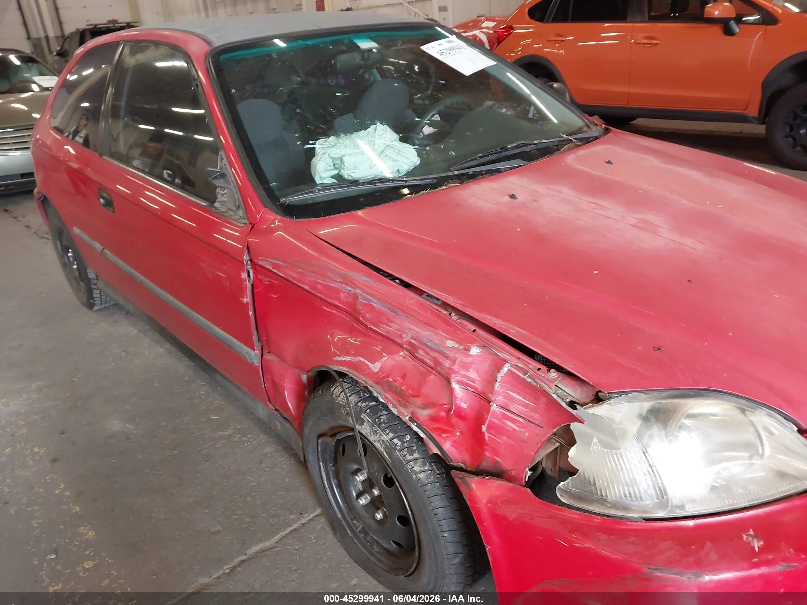 1996 Honda Civic Dx Красный vin: 2HGEJ6341TH104812