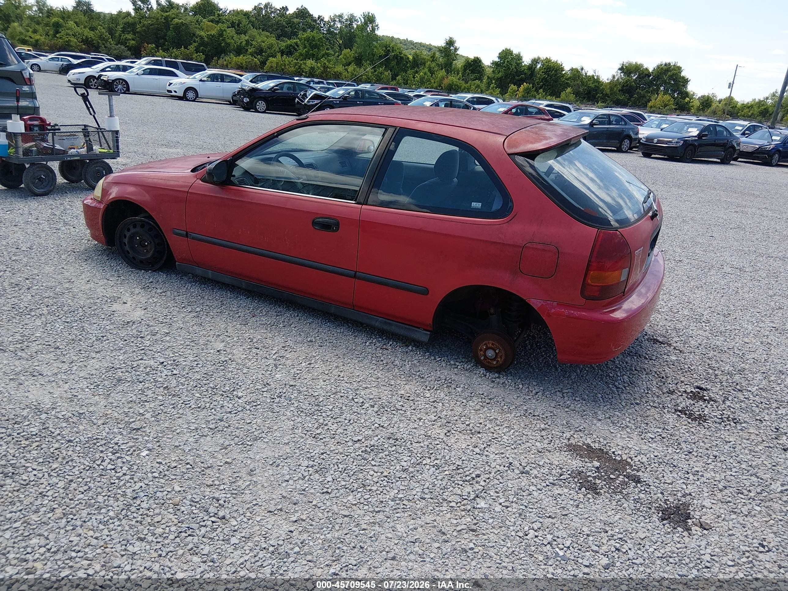 1998 Honda Civic Dx Red vin: 2HGEJ6348WH115889