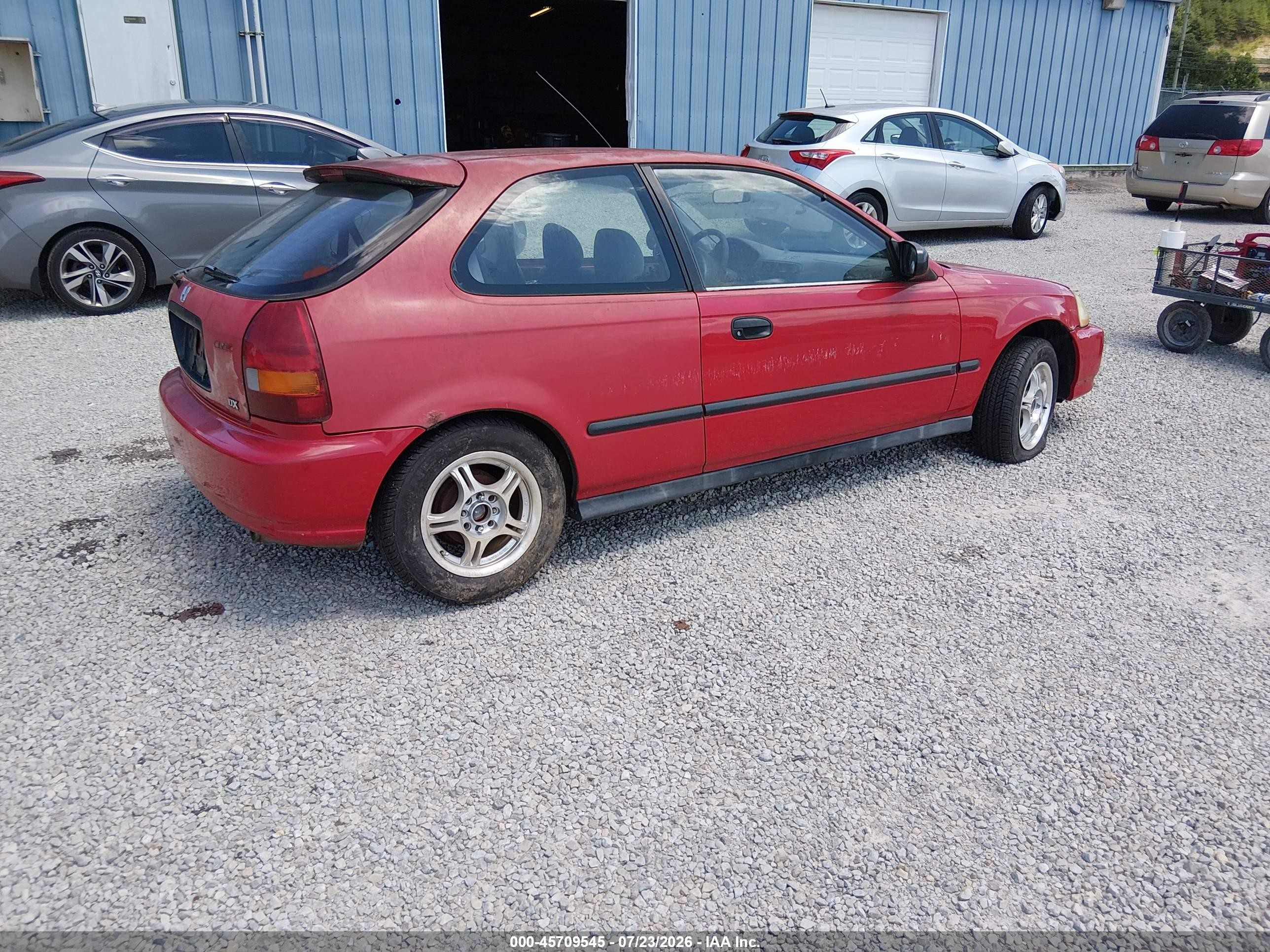 1998 Honda Civic Dx Red vin: 2HGEJ6348WH115889