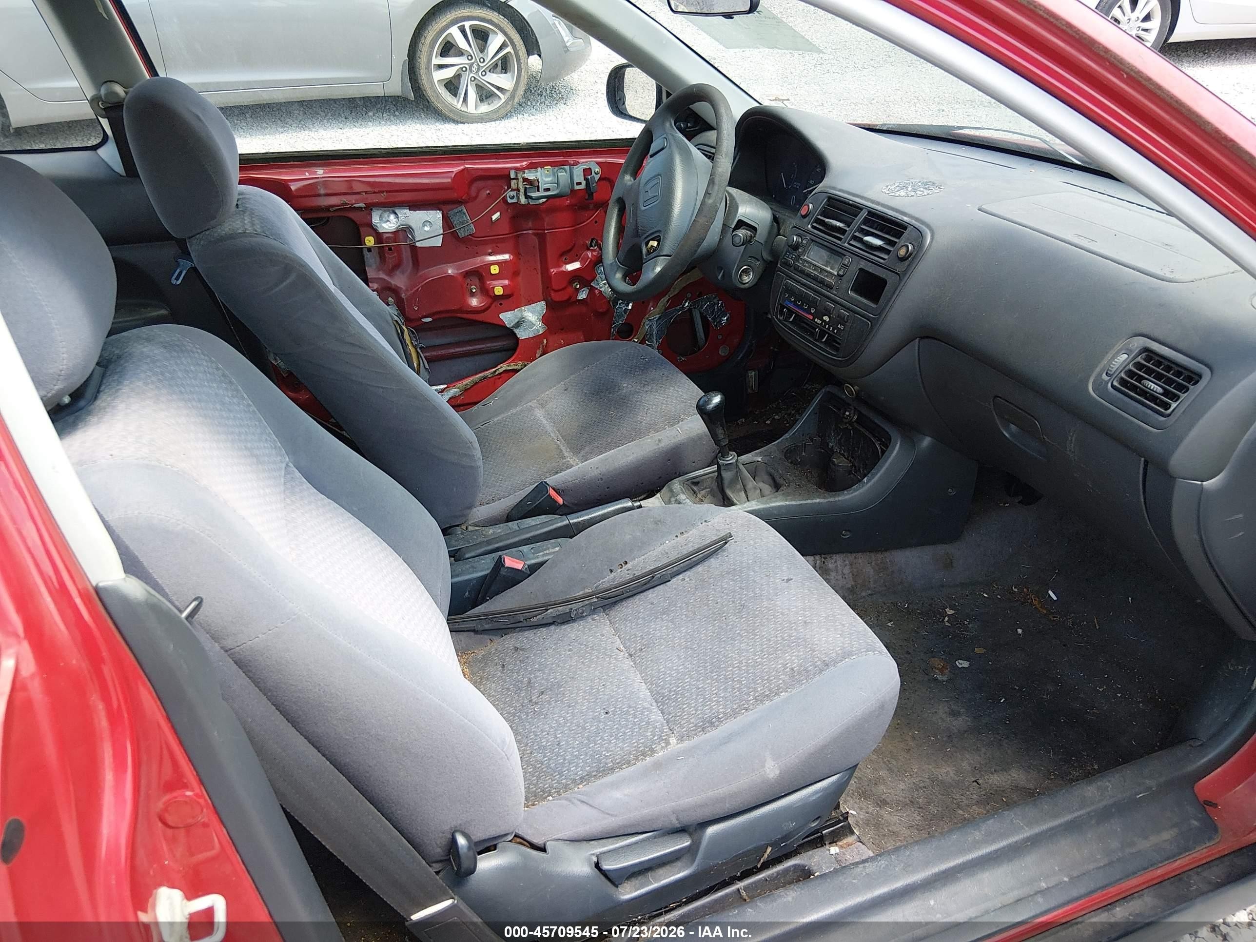 1998 Honda Civic Dx Red vin: 2HGEJ6348WH115889