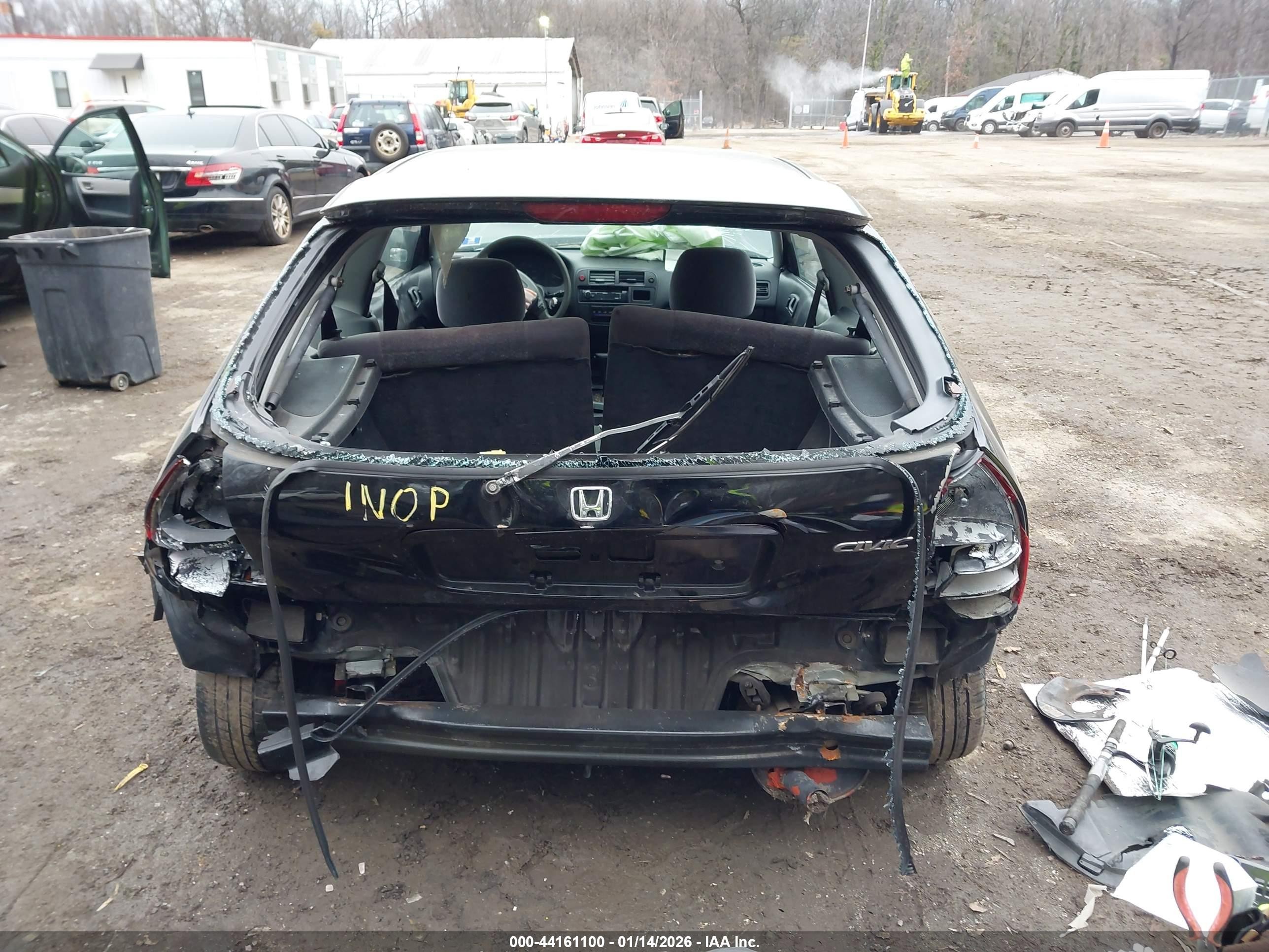 1998 Honda Civic Dx Black vin: 2HGEJ6447WH115588