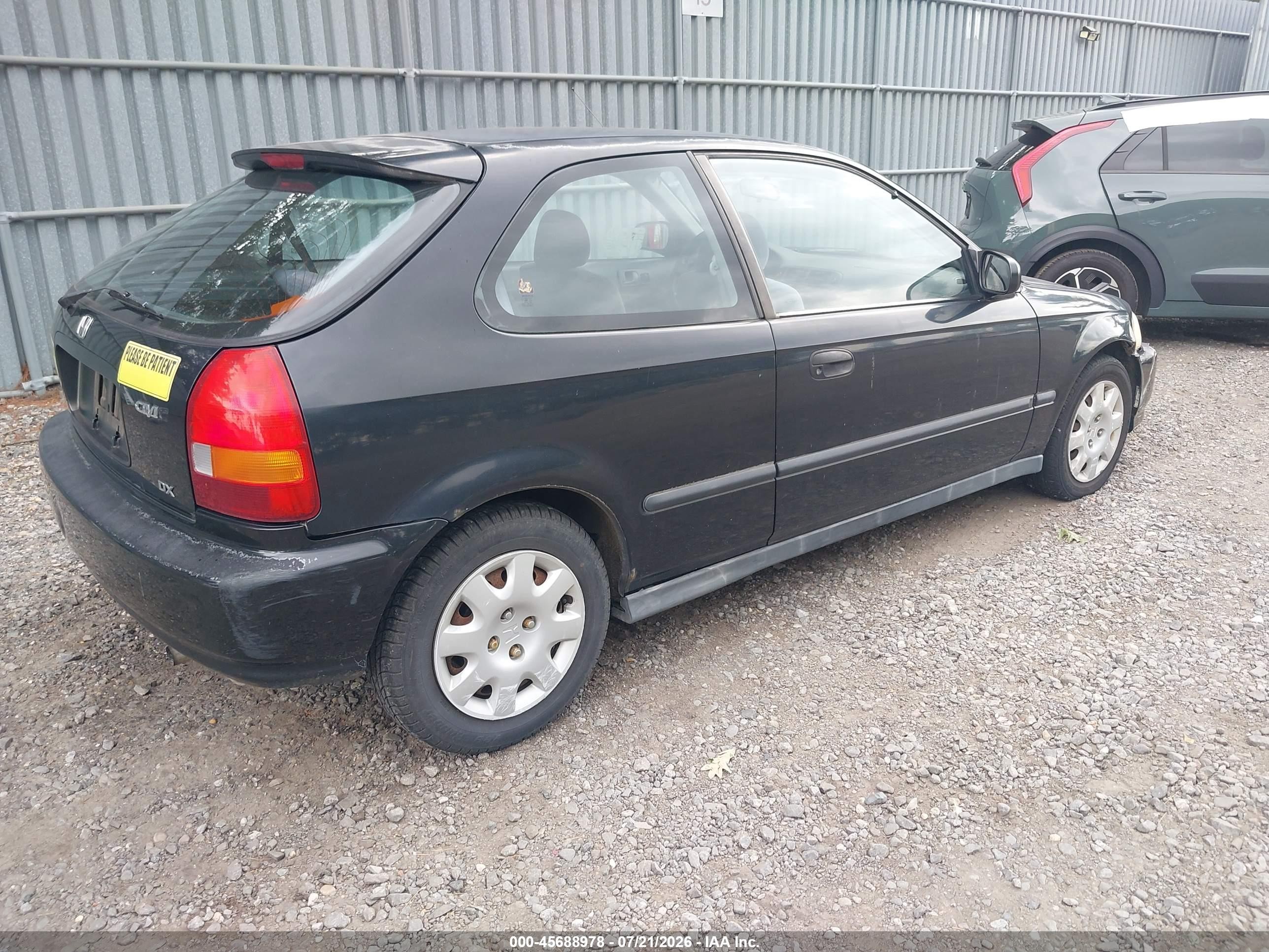 1998 Honda Civic Dx Black vin: 2HGEJ6448WH103126