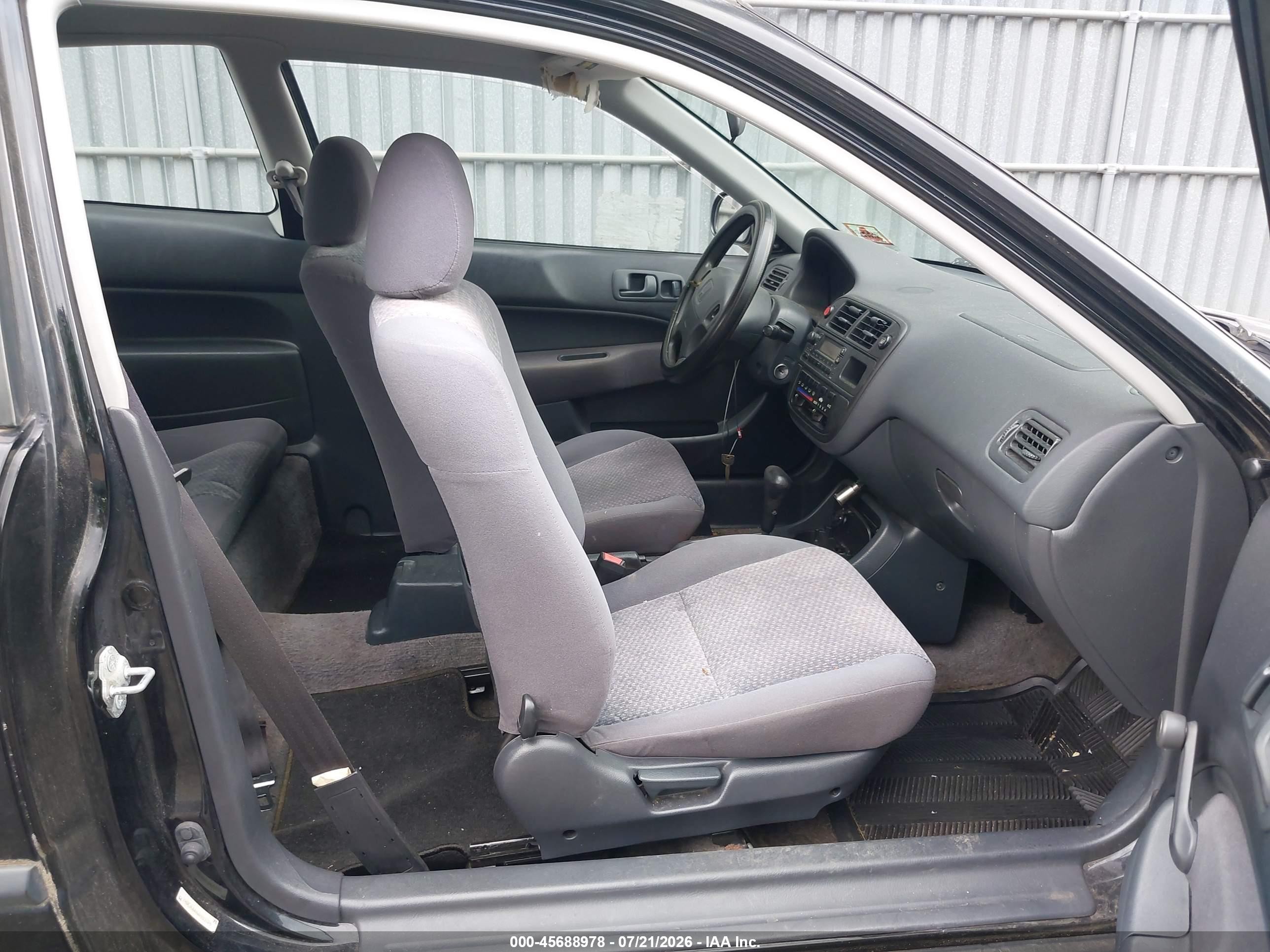 1998 Honda Civic Dx Black vin: 2HGEJ6448WH103126