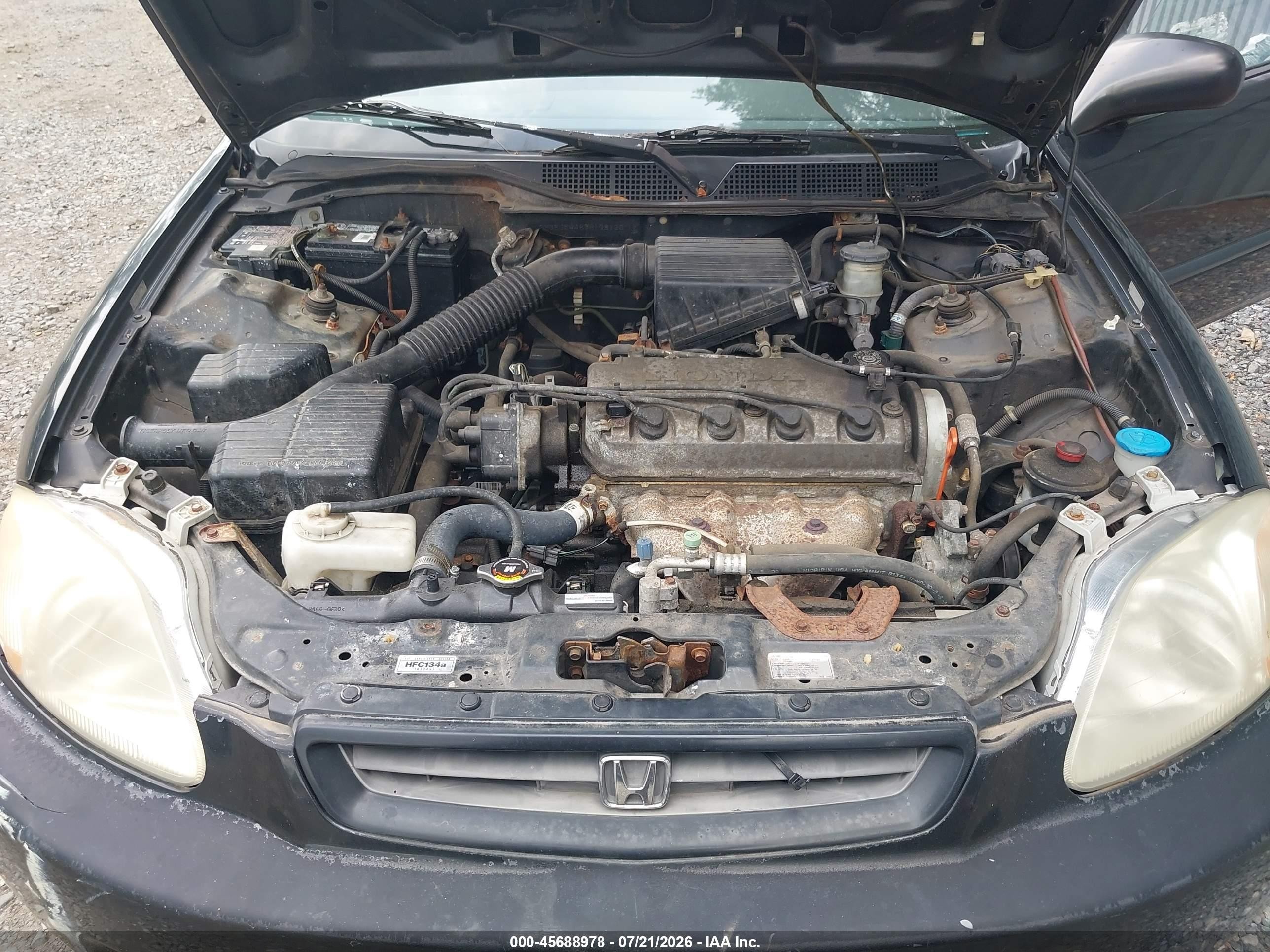 1998 Honda Civic Dx Black vin: 2HGEJ6448WH103126