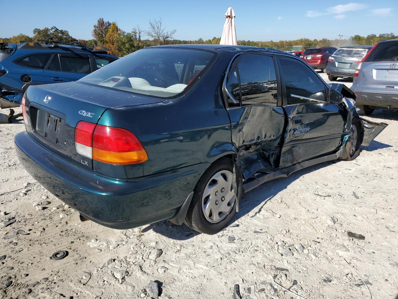 1996 Honda Civic Lx Green vin: 2HGEJ6573TH514616