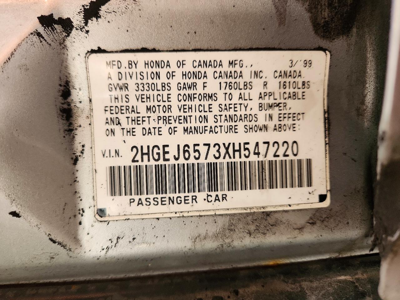 1999 Honda Civic Lx Silver vin: 2HGEJ6573XH547220