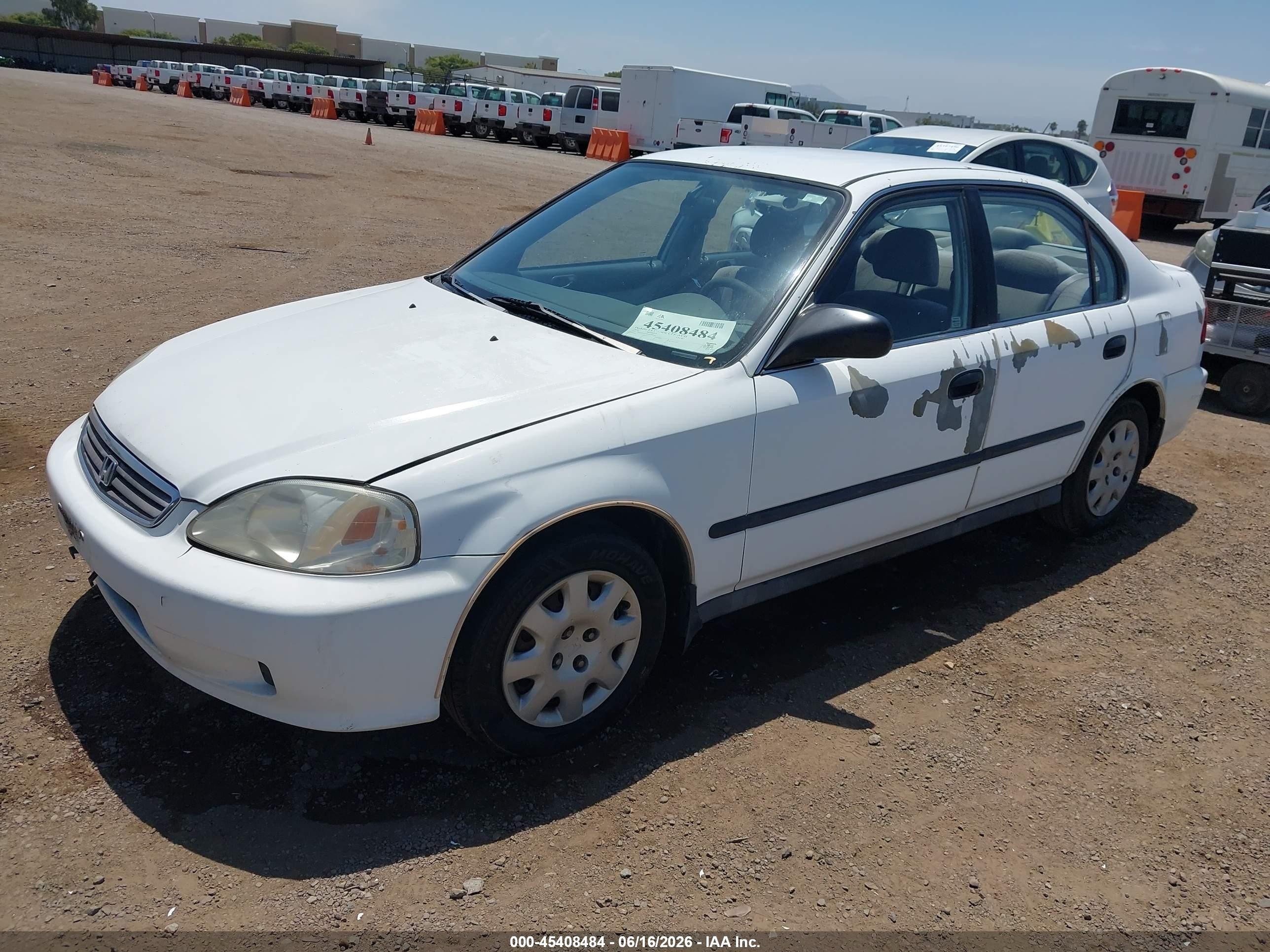 1999 Honda Civic Lx White vin: 2HGEJ6575XH556341