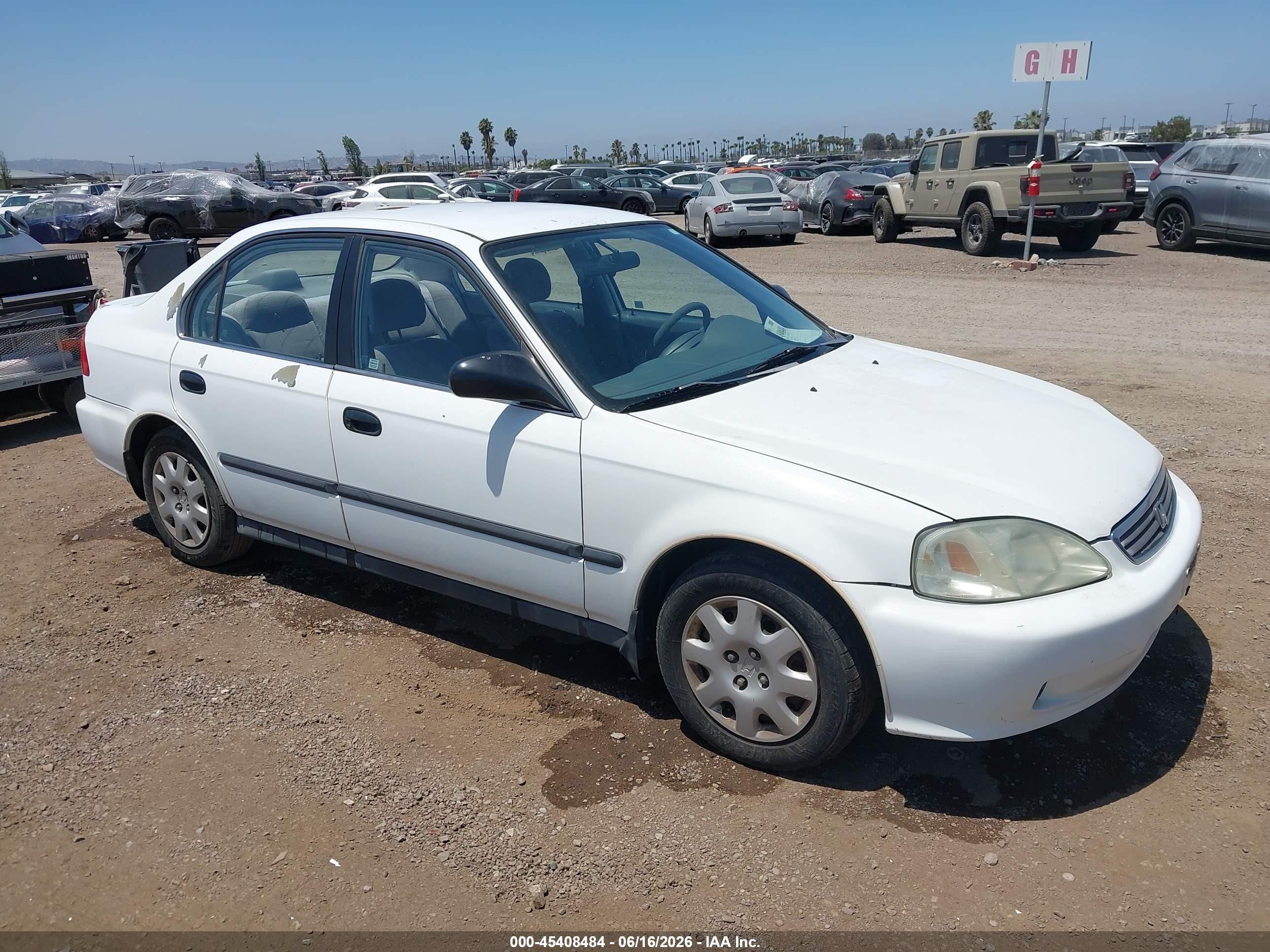 1999 Honda Civic Lx White vin: 2HGEJ6575XH556341