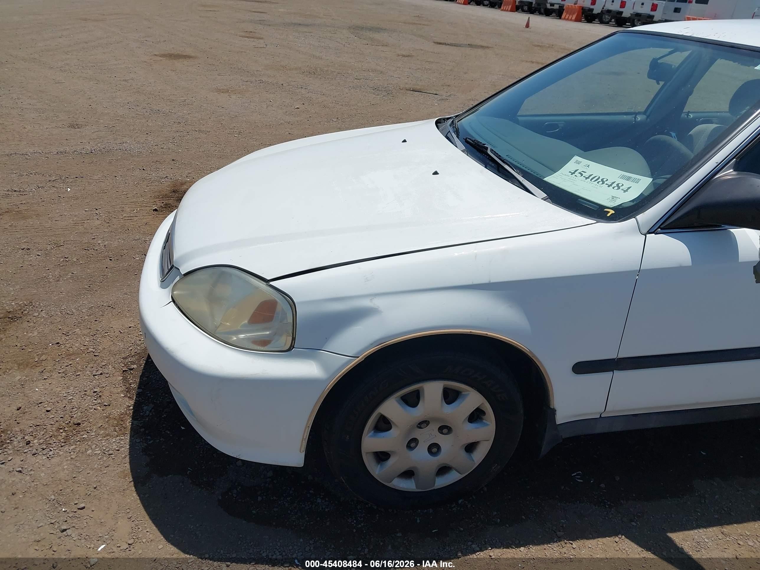 1999 Honda Civic Lx White vin: 2HGEJ6575XH556341