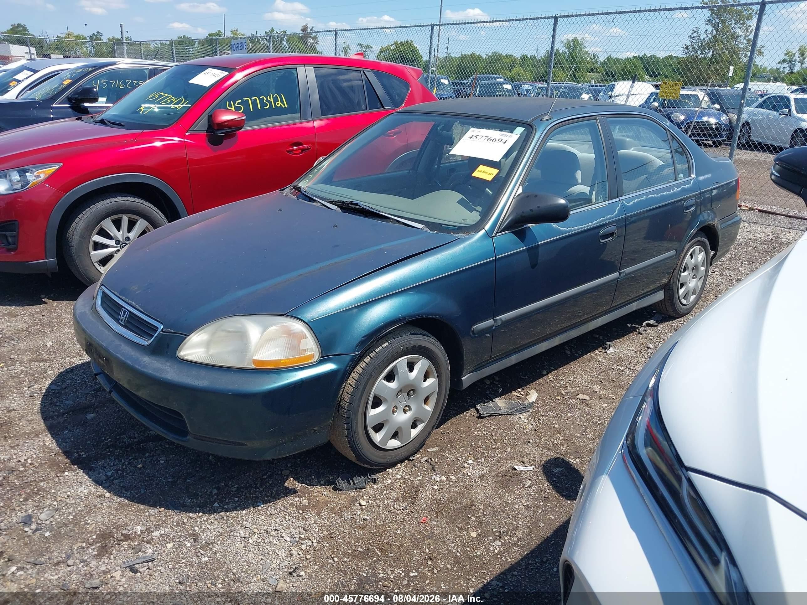 1998 Honda Civic Lx Green vin: 2HGEJ6576WH506336