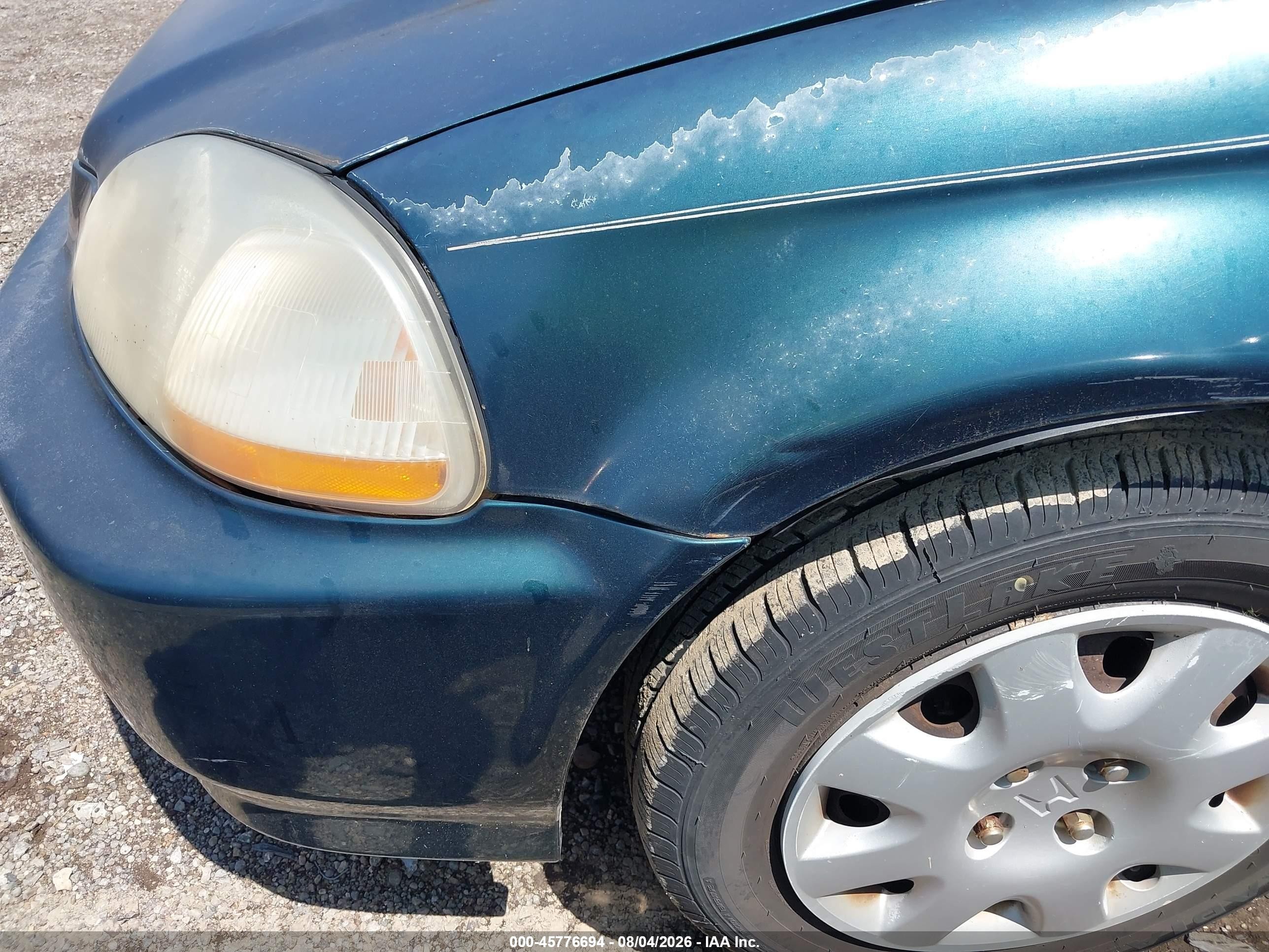 1998 Honda Civic Lx Green vin: 2HGEJ6576WH506336
