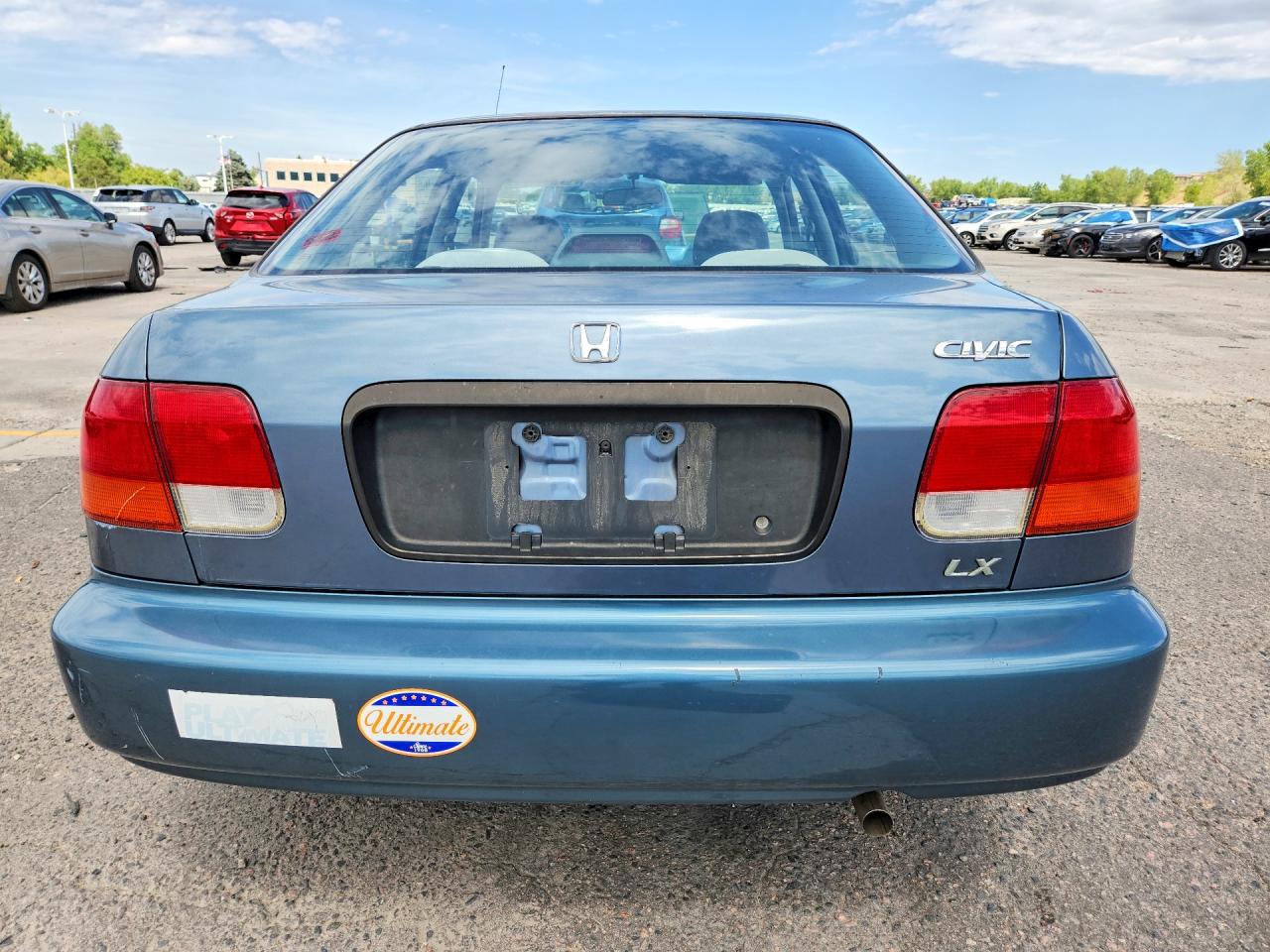 1998 Honda Civic Lx Blue vin: 2HGEJ6576WH557951