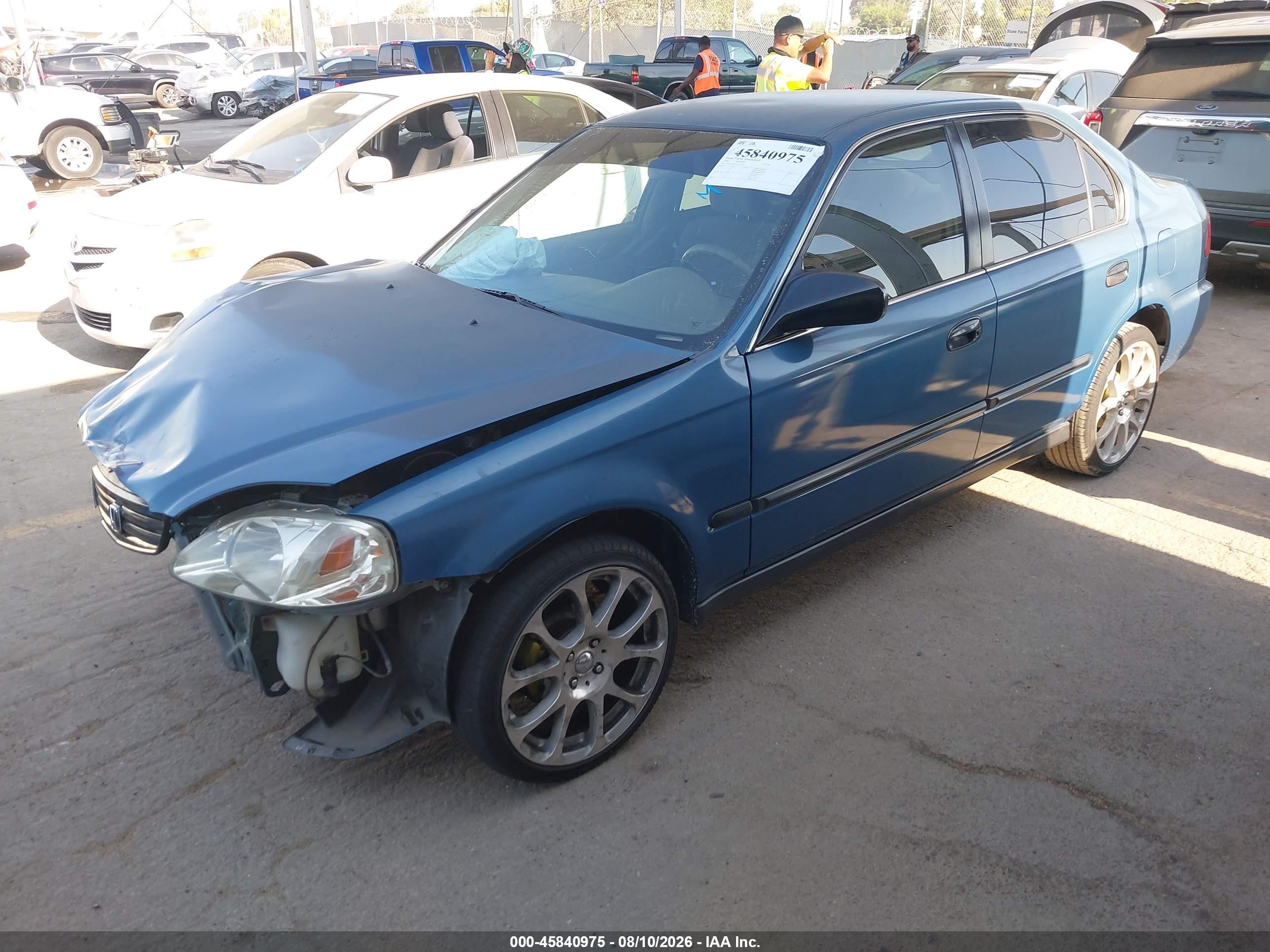 1999 Honda Civic Lx Blue vin: 2HGEJ6576XH534235