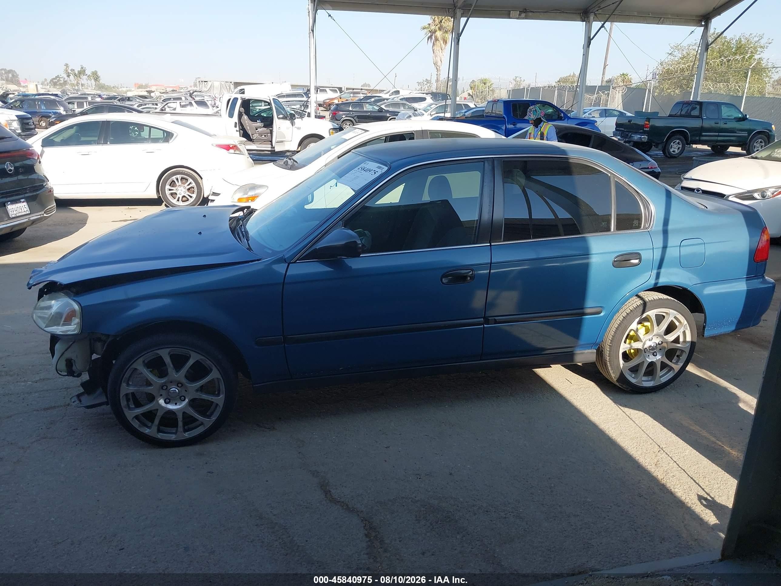 1999 Honda Civic Lx Blue vin: 2HGEJ6576XH534235