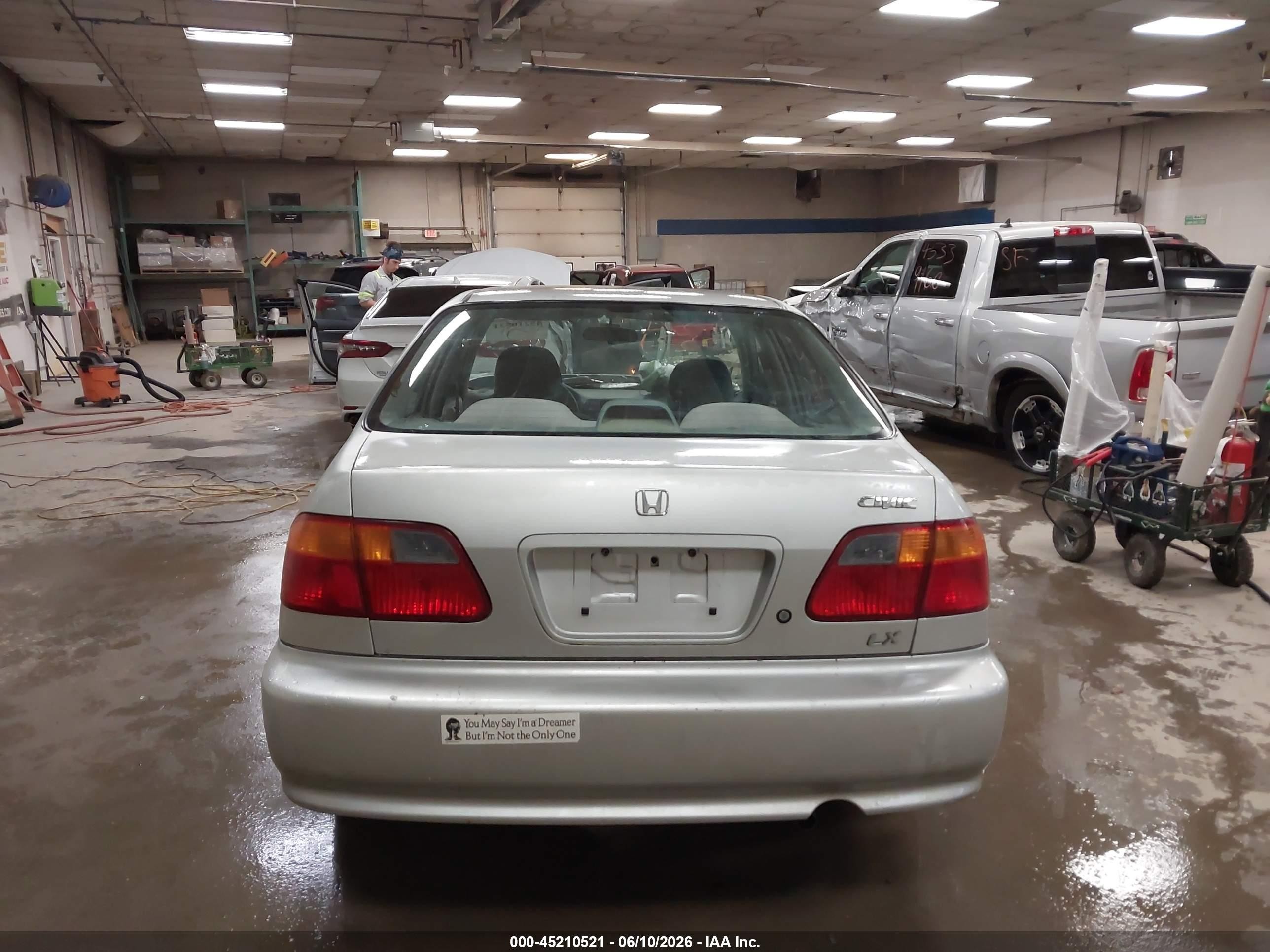 1999 Honda Civic Lx Silver vin: 2HGEJ6576XH560009