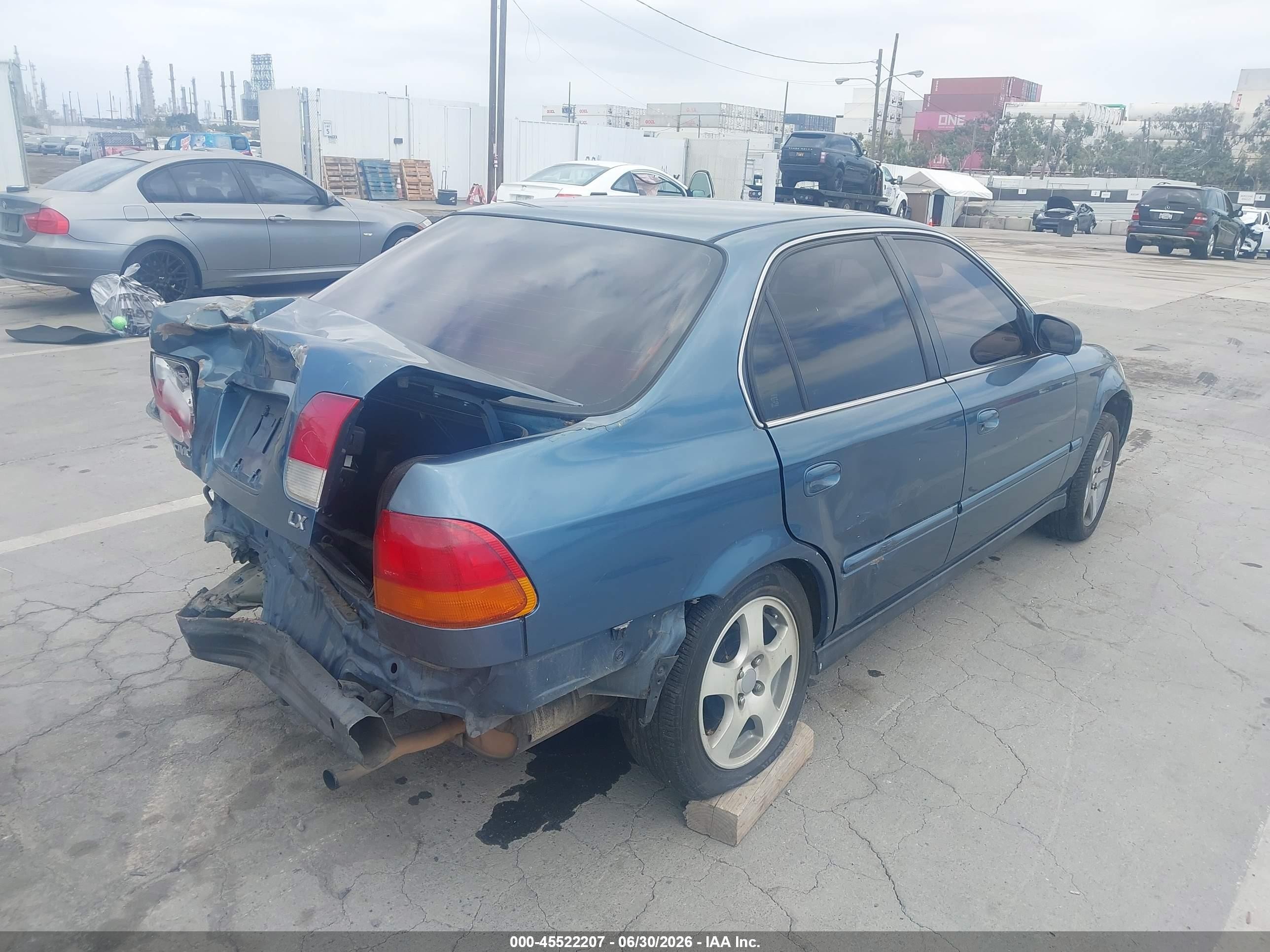 1998 Honda Civic Lx Blue vin: 2HGEJ6577WH500982