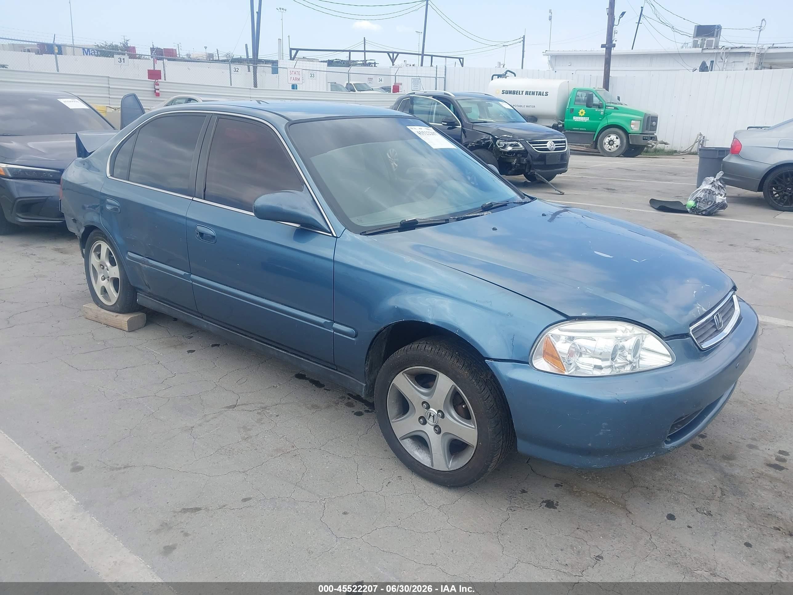 1998 Honda Civic Lx Blue vin: 2HGEJ6577WH500982
