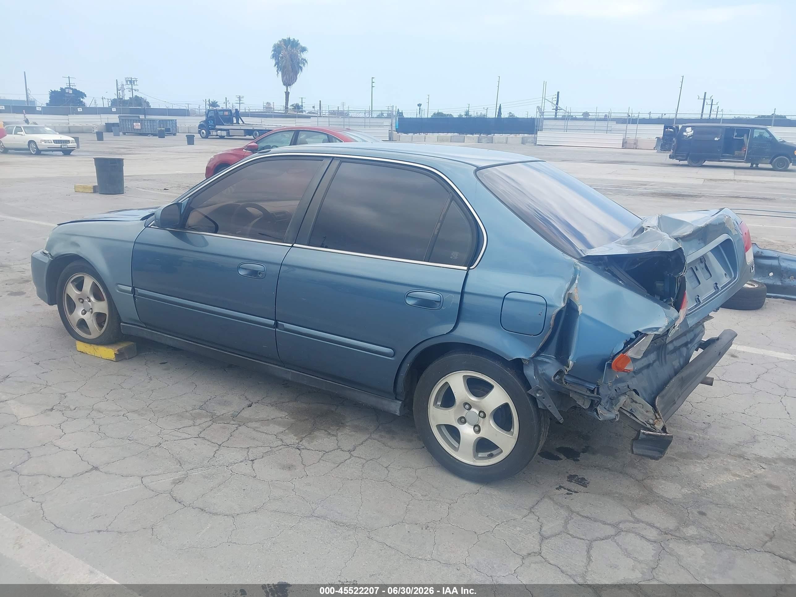 1998 Honda Civic Lx Blue vin: 2HGEJ6577WH500982