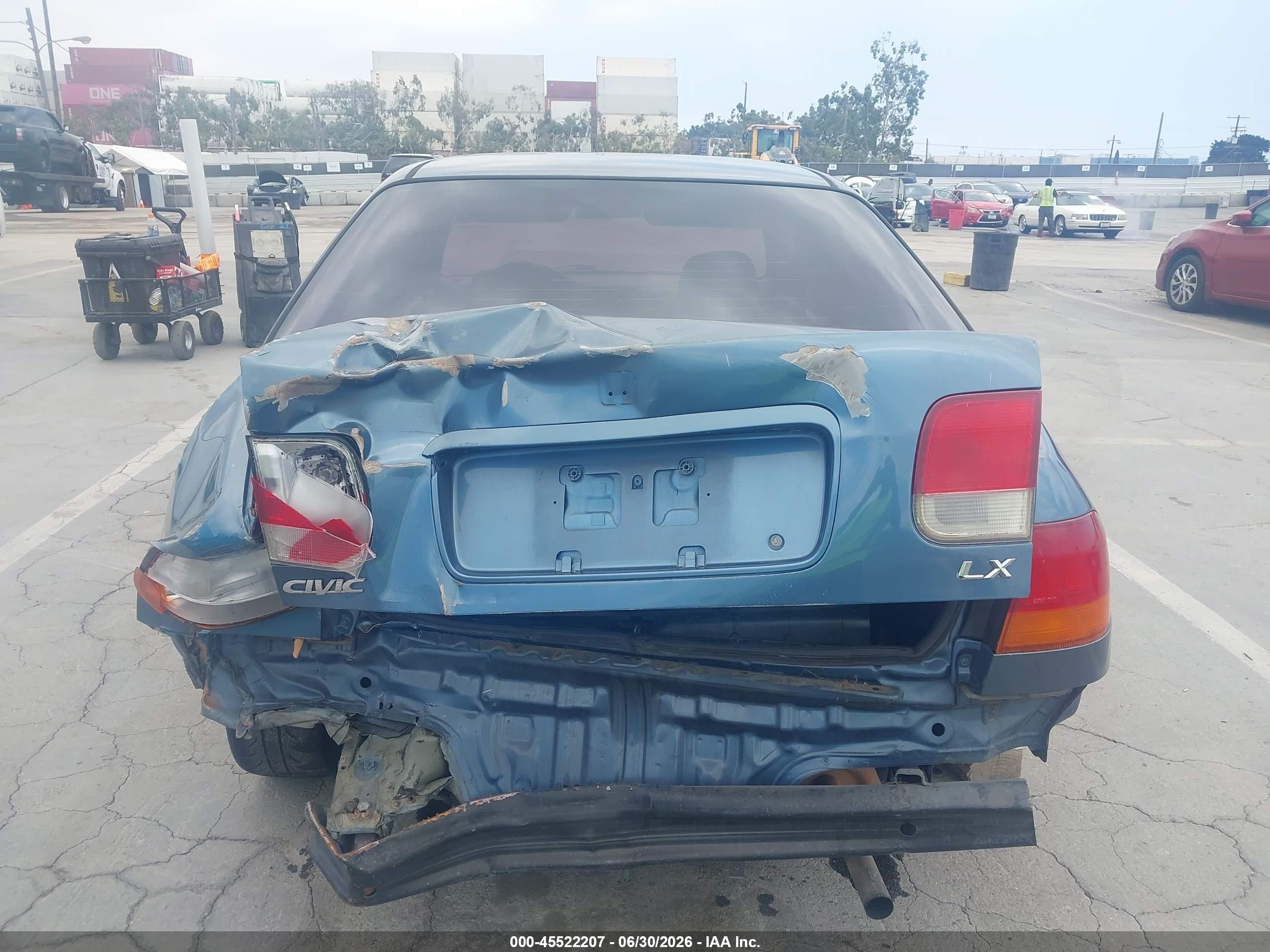 1998 Honda Civic Lx Blue vin: 2HGEJ6577WH500982