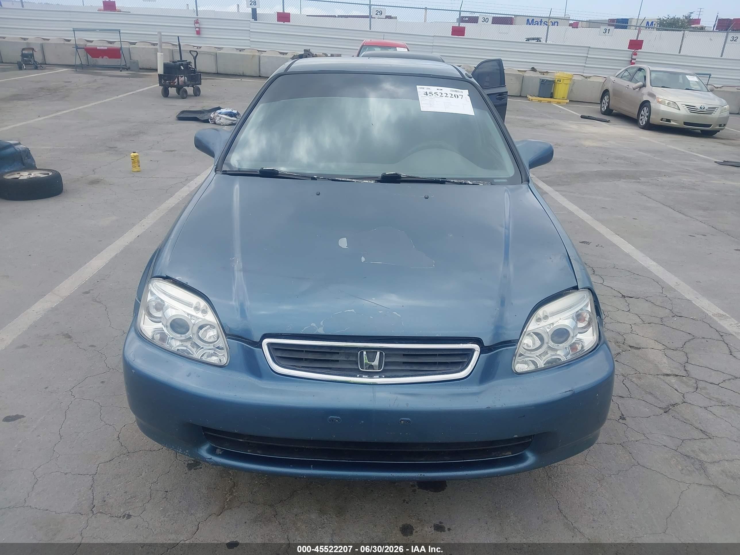 1998 Honda Civic Lx Blue vin: 2HGEJ6577WH500982