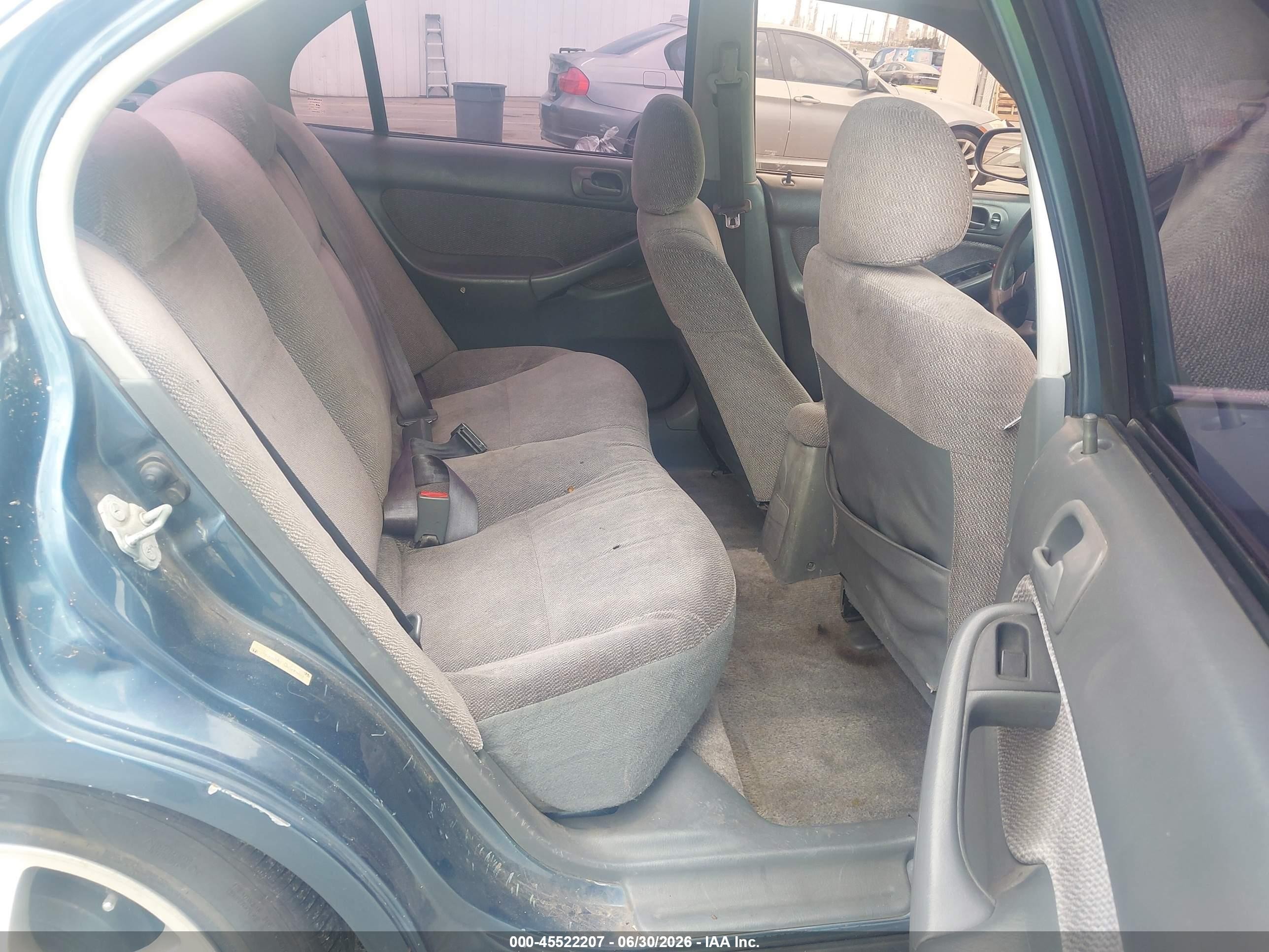 1998 Honda Civic Lx Blue vin: 2HGEJ6577WH500982