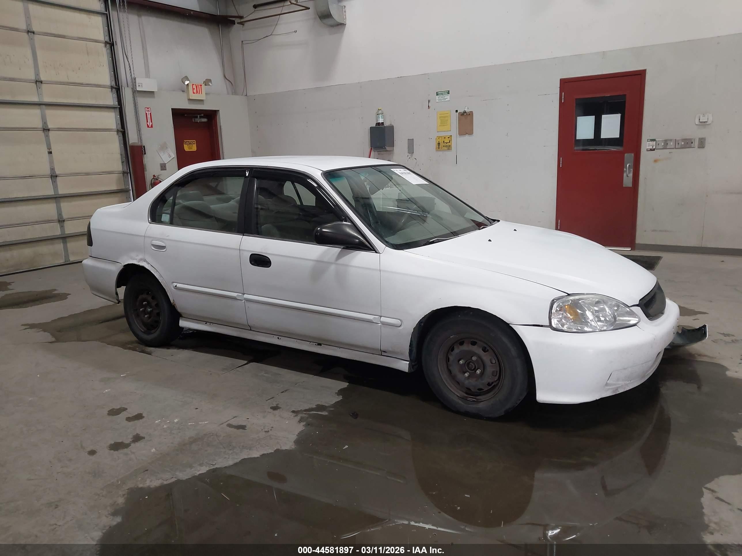 1999 Honda Civic Lx White vin: 2HGEJ6577XH504189