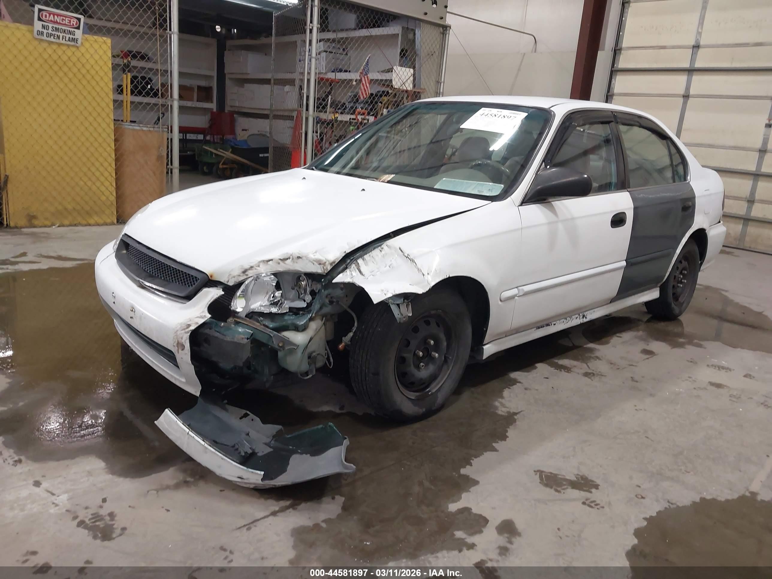 1999 Honda Civic Lx White vin: 2HGEJ6577XH504189