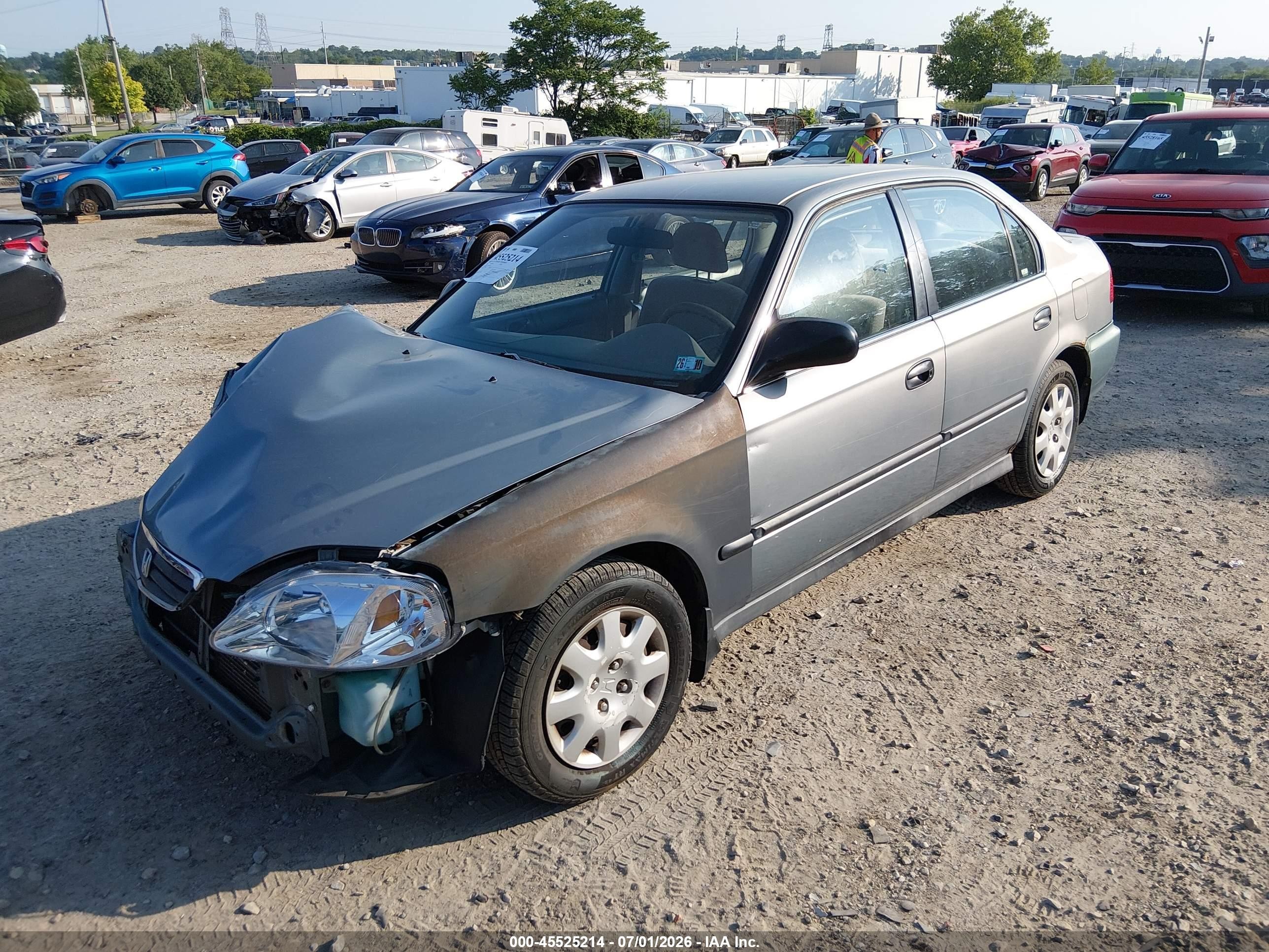 1999 Honda Civic Lx Blue vin: 2HGEJ6579XH576754