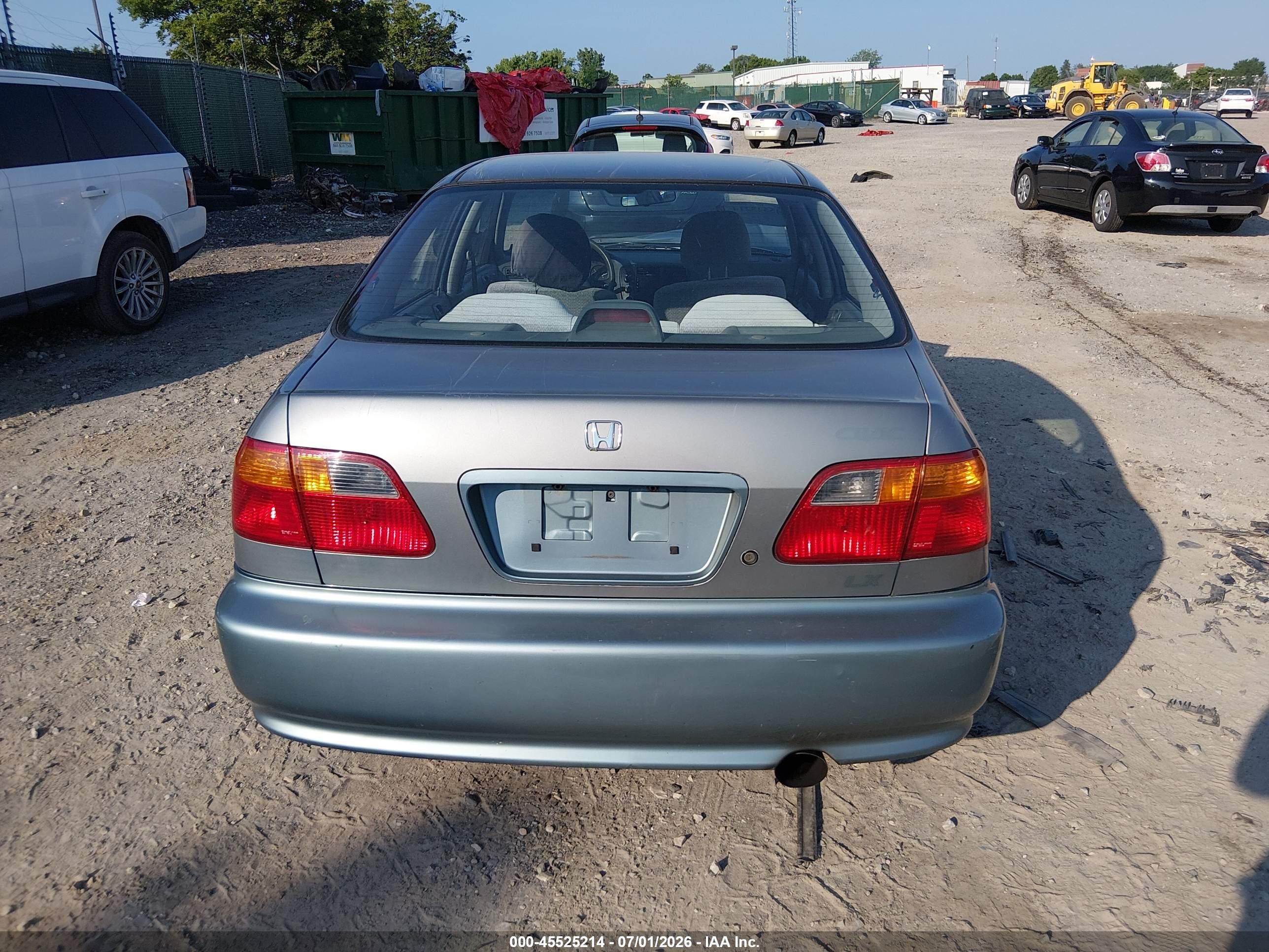 1999 Honda Civic Lx Blue vin: 2HGEJ6579XH576754