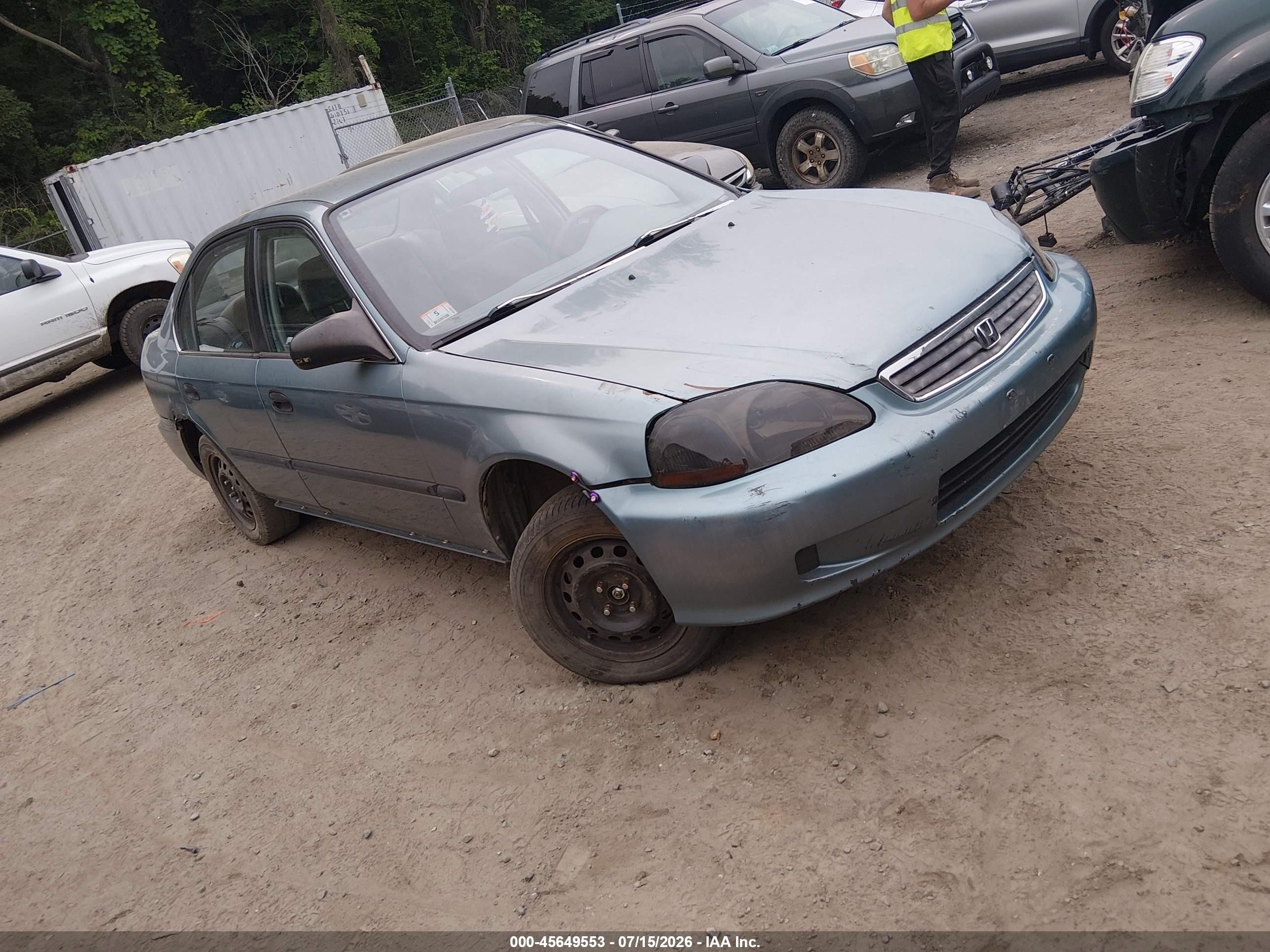 2000 Honda Civic Lx Blue vin: 2HGEJ6579YH605106