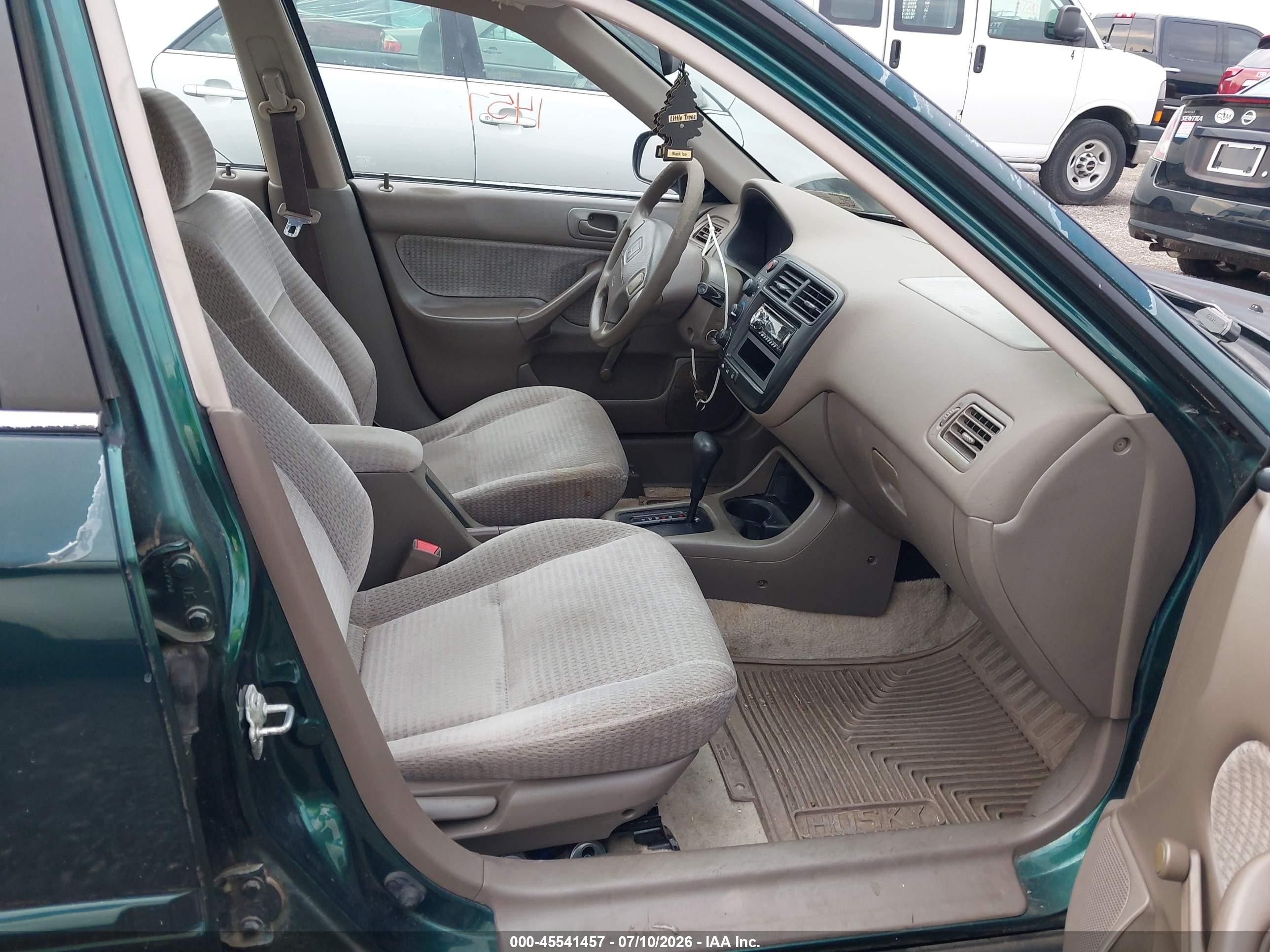 1999 Honda Civic Value Package Green vin: 2HGEJ6610XH580119