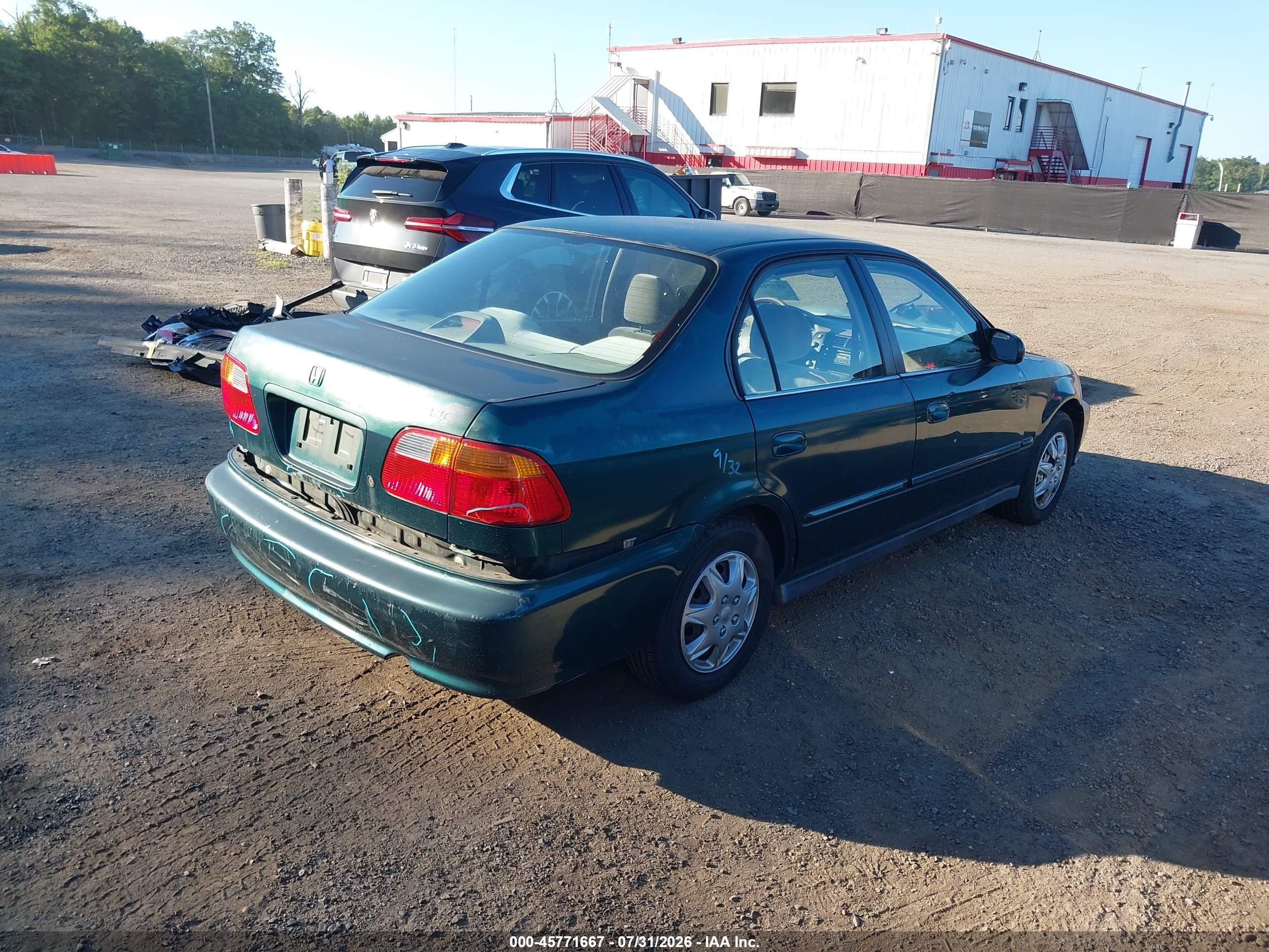 1999 Honda Civic Value Package Зеленый vin: 2HGEJ6610XH581061