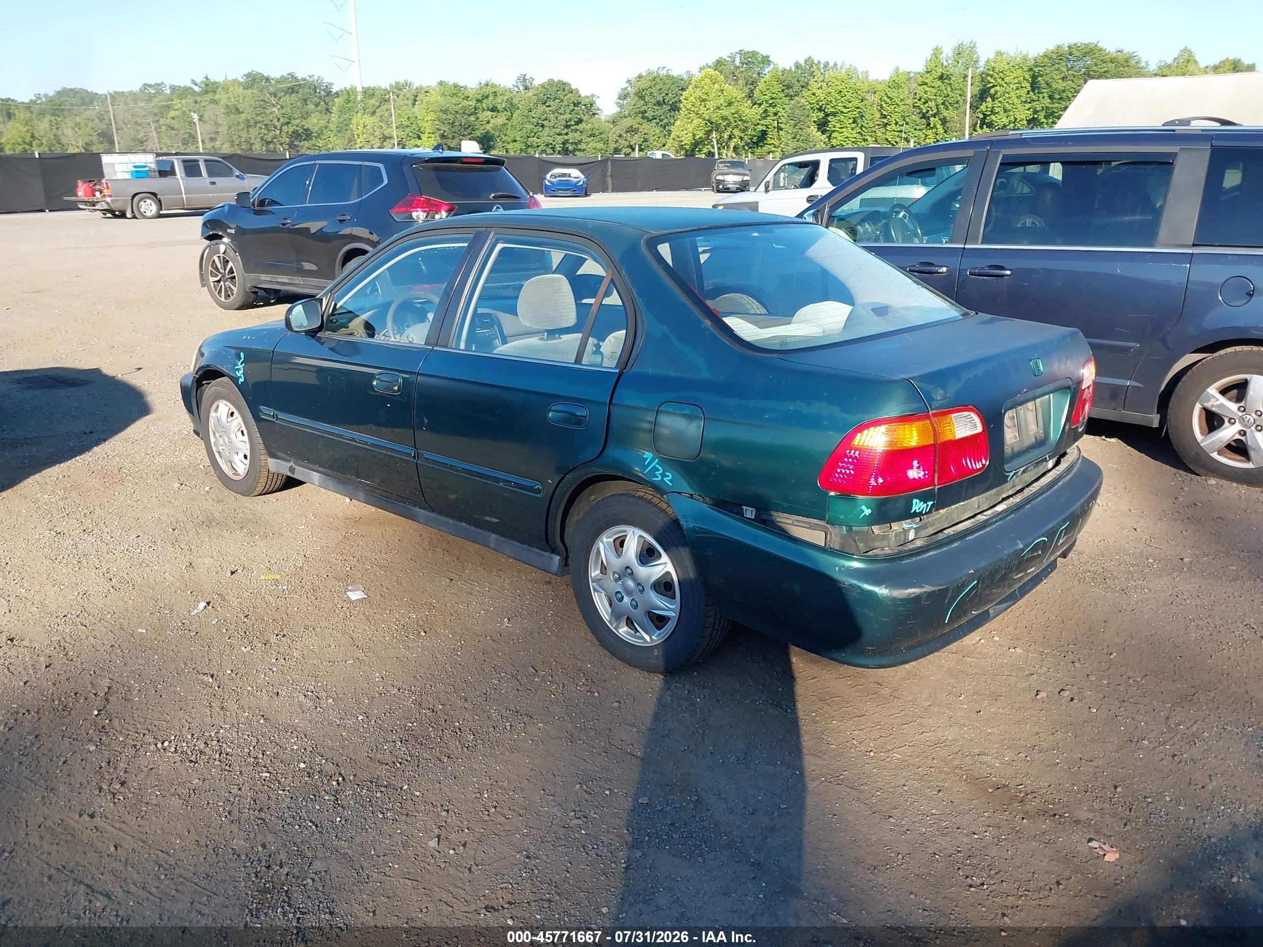 1999 Honda Civic Value Package Зеленый vin: 2HGEJ6610XH581061