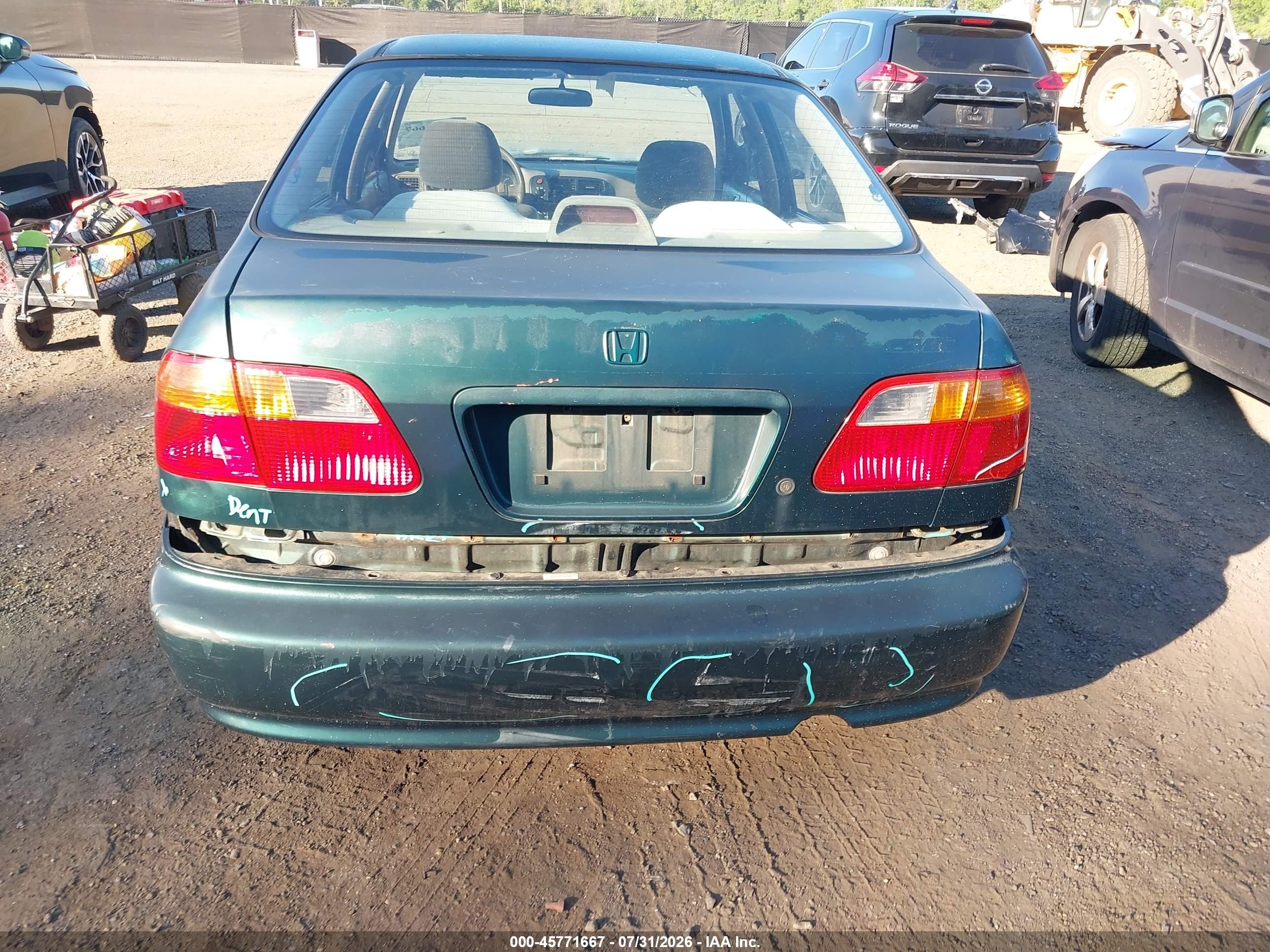 1999 Honda Civic Value Package Зеленый vin: 2HGEJ6610XH581061
