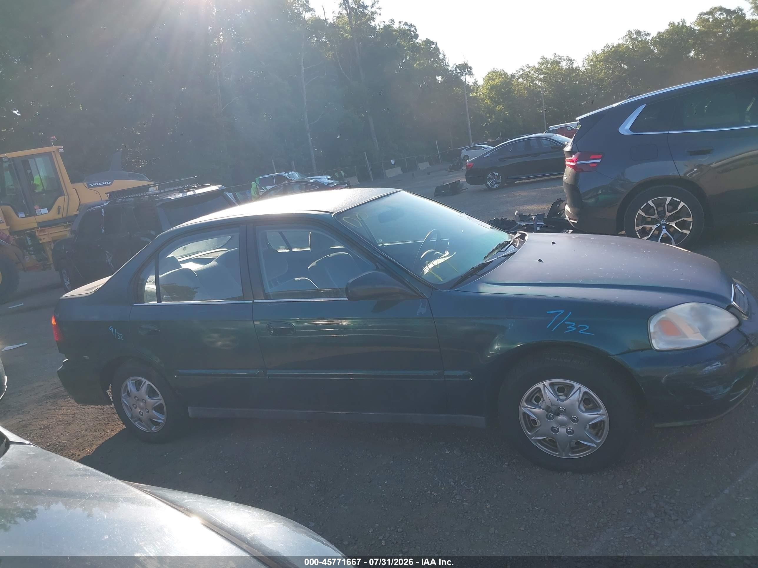 1999 Honda Civic Value Package Зеленый vin: 2HGEJ6610XH581061