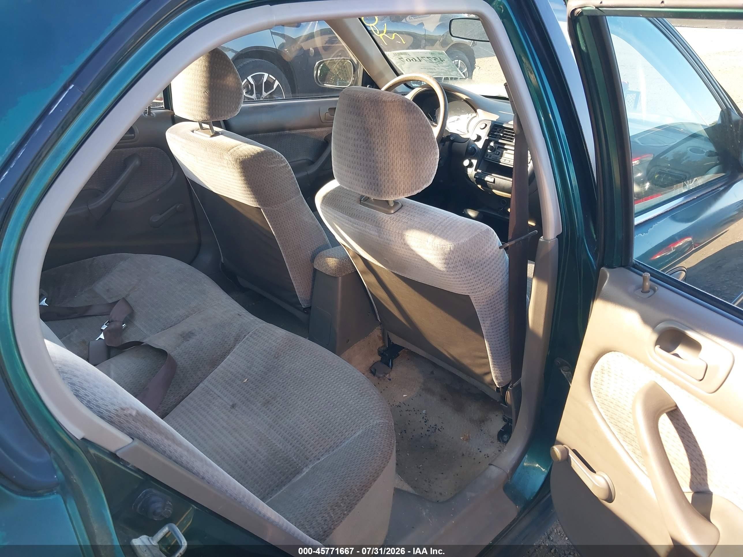 1999 Honda Civic Value Package Зеленый vin: 2HGEJ6610XH581061