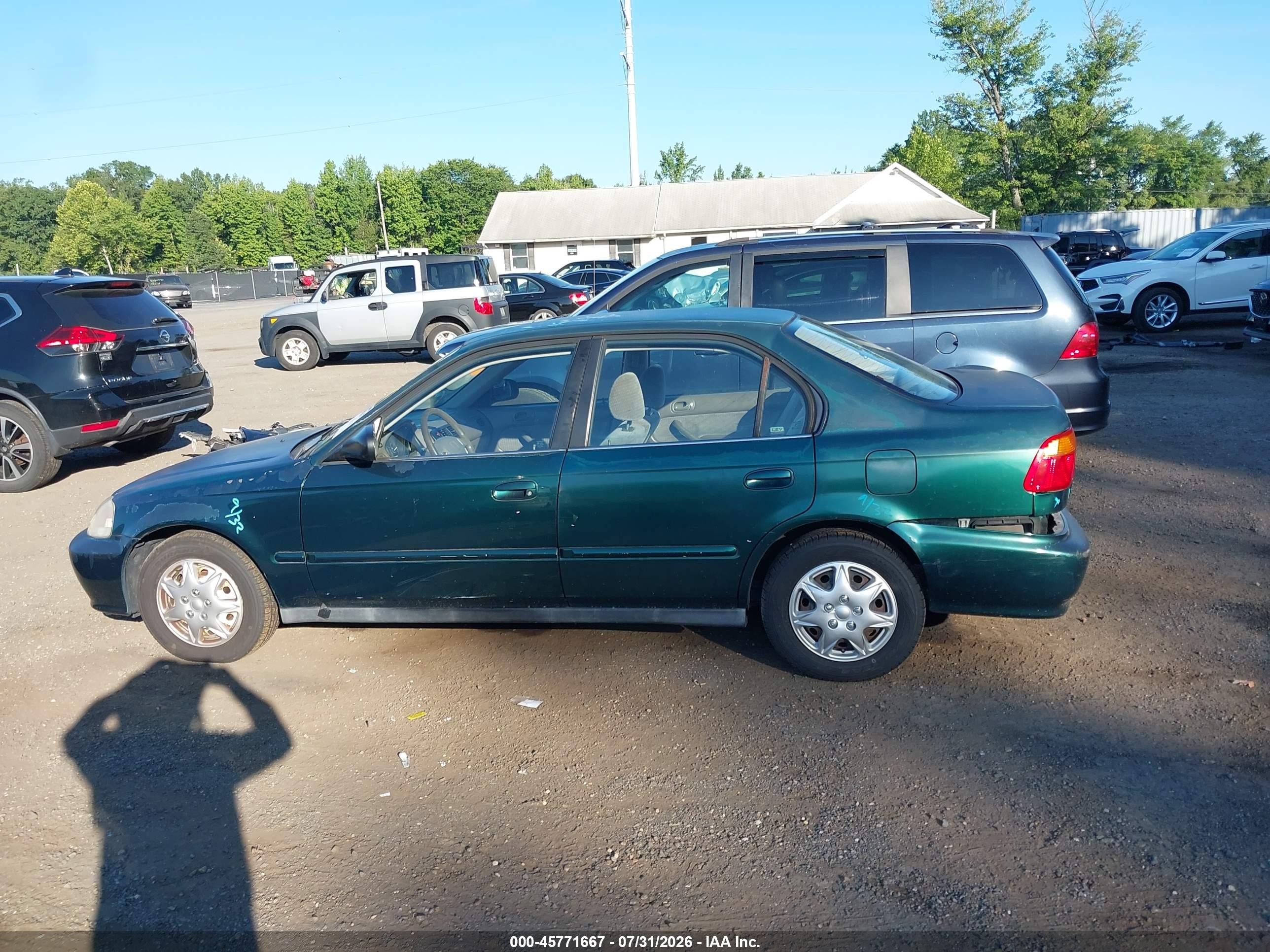 1999 Honda Civic Value Package Зеленый vin: 2HGEJ6610XH581061