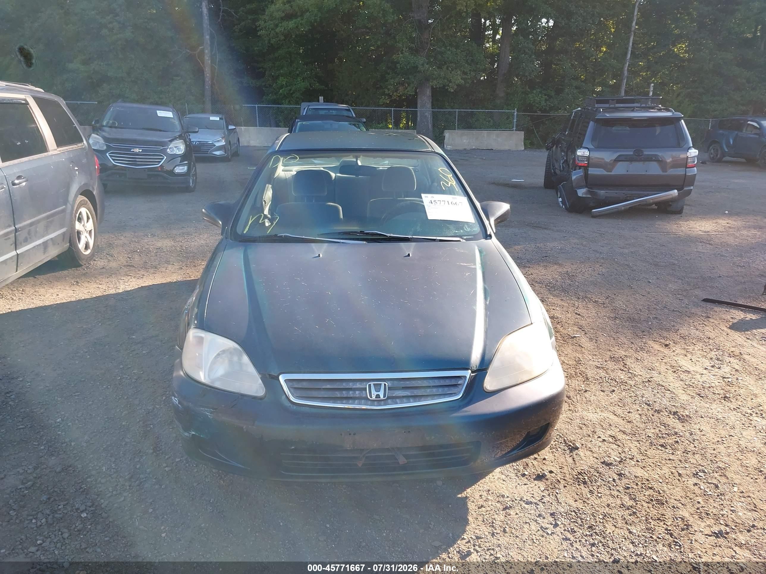 1999 Honda Civic Value Package Зеленый vin: 2HGEJ6610XH581061
