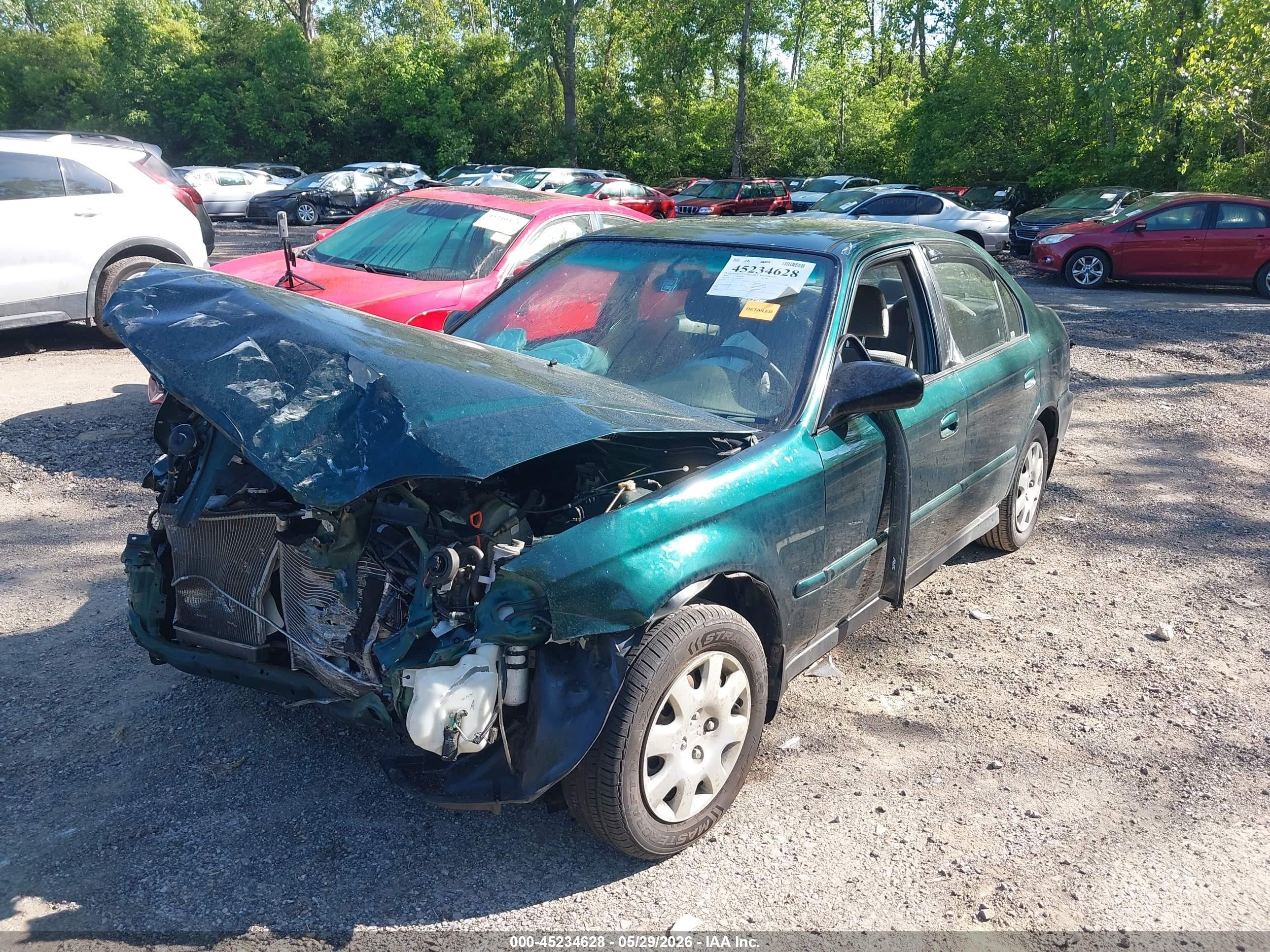 2000 Honda Civic Value Package Green vin: 2HGEJ6611YH540701