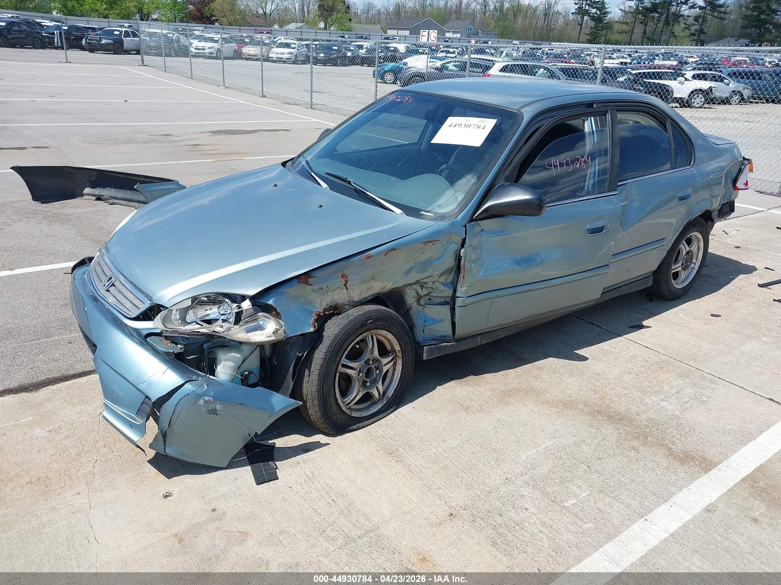2000 Honda Civic Value Package Blue vin: 2HGEJ6611YH593608